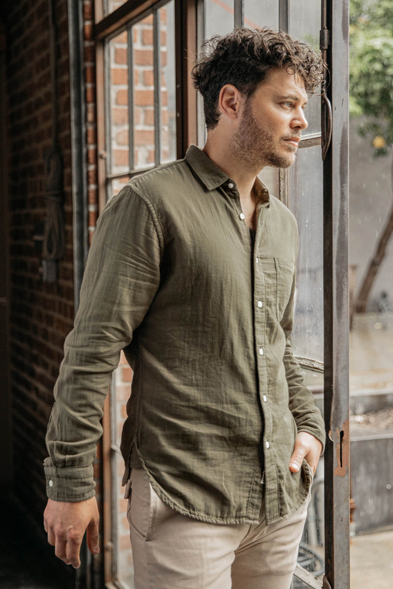 The Ripper Double Gauze Organic Cotton Shirt - Military Green