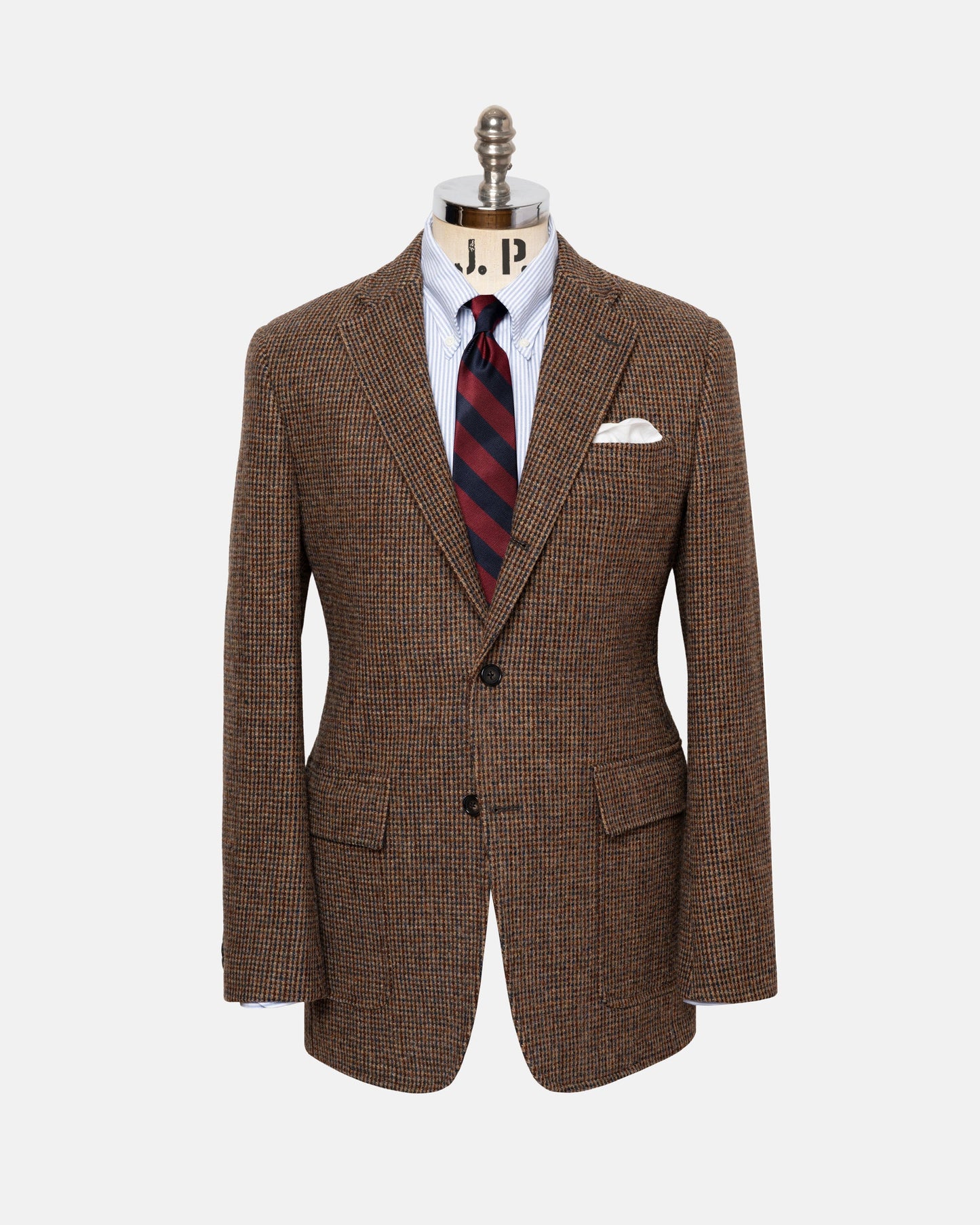 Made-in-USA Brown Ticweave Harris Tweed Sport Coat