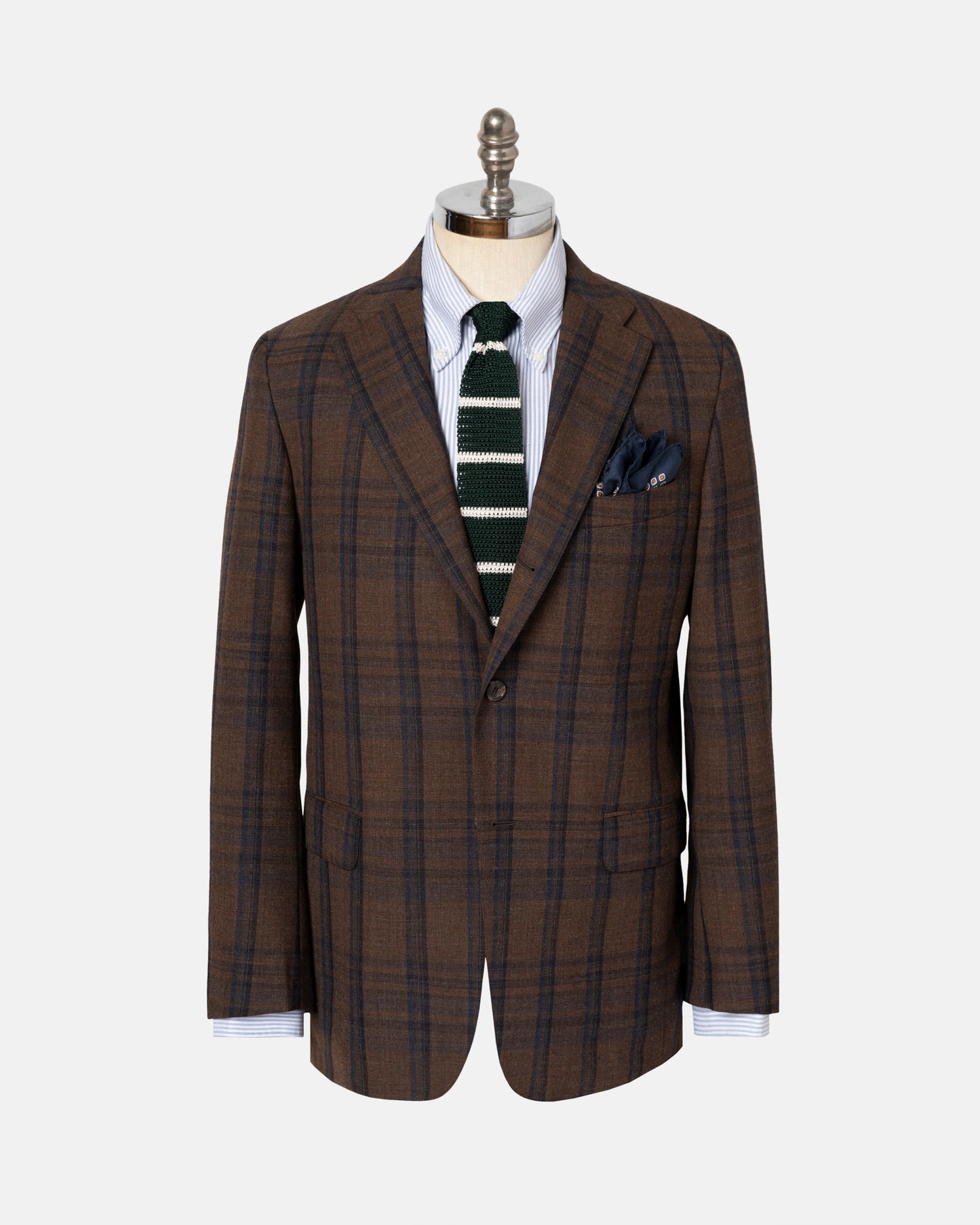 BROWN/NAVY WINDOWPANE SPORT COAT