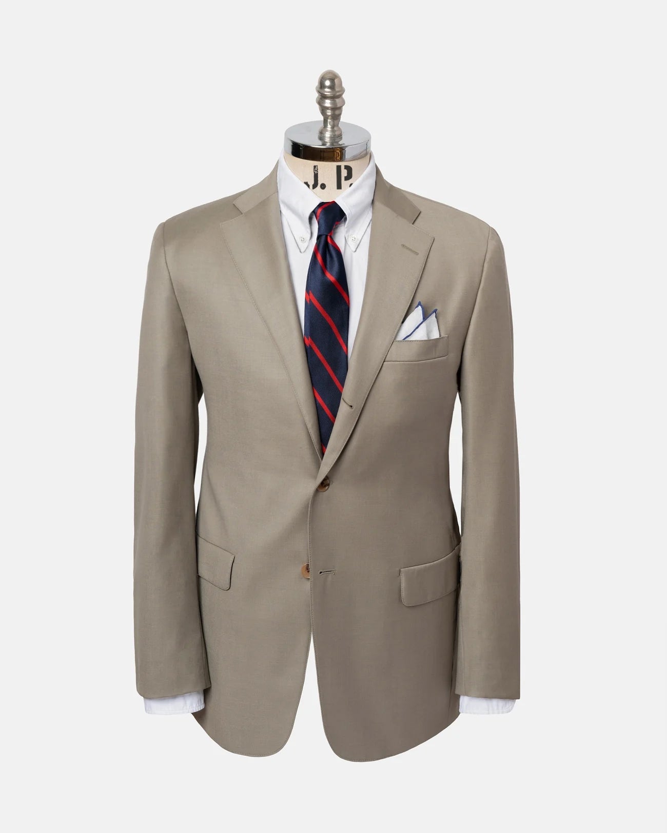Made-in-USA Solid Tan Super 120s Wool Suit - Custom Make