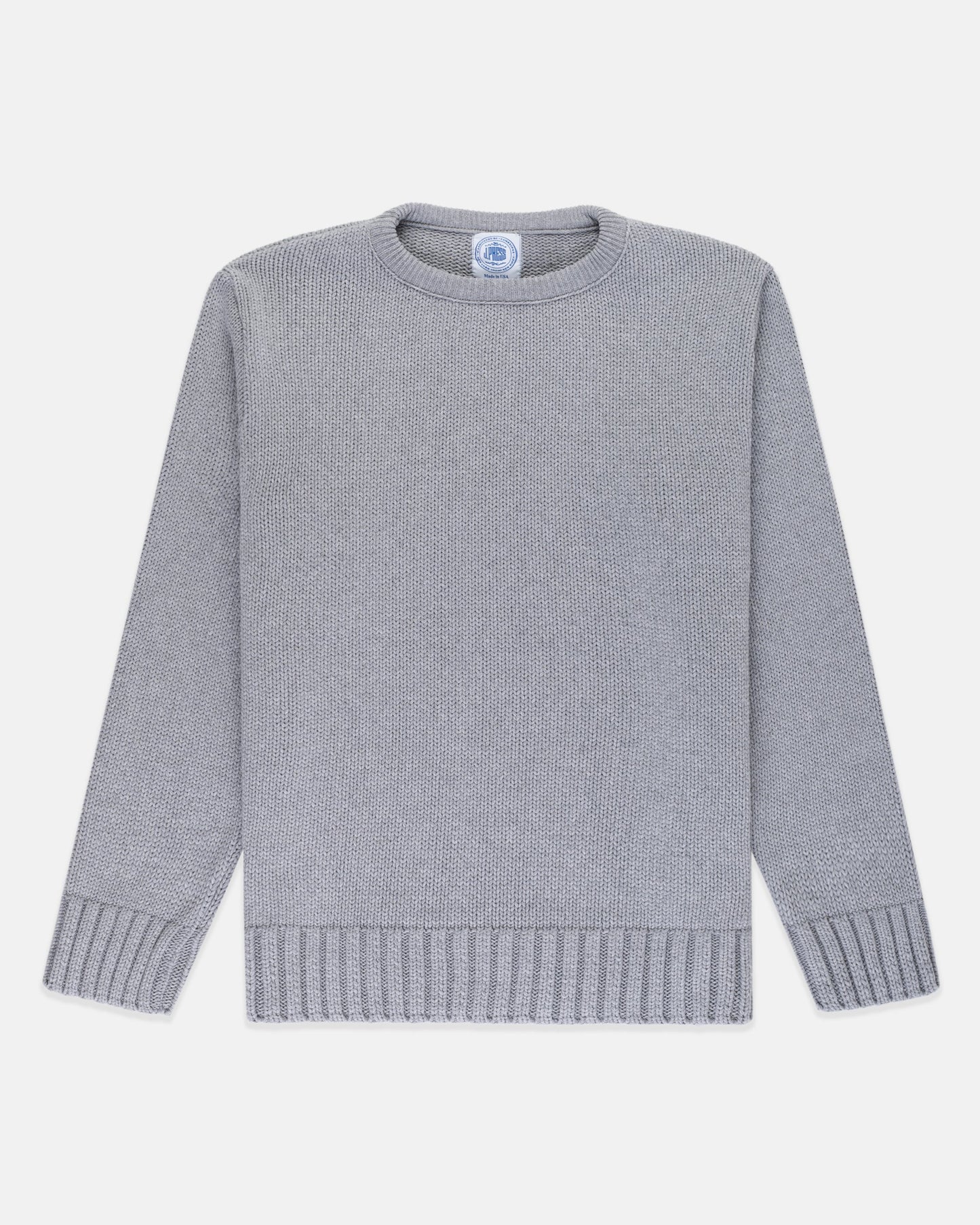 GREY MARL CHUNKY COTTON SWEATER
