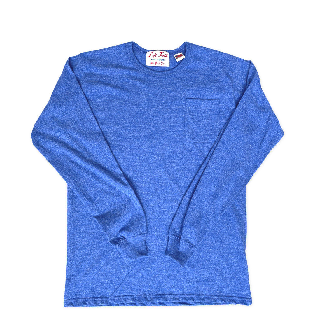L/S Blue Raspberry Slushy Heather Pocket Tee