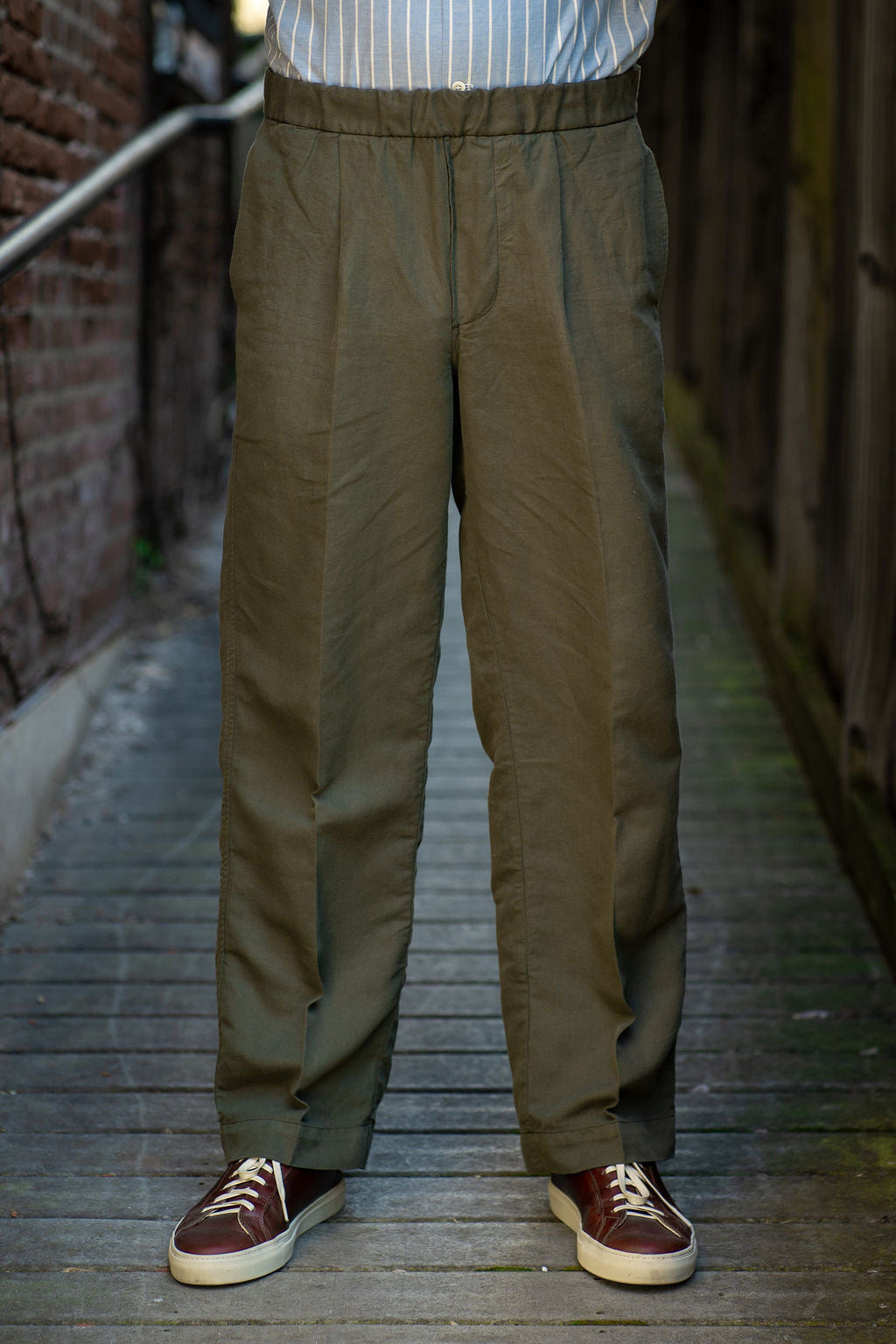 Knickerbocker Park Cotton Linen Pant - Olive