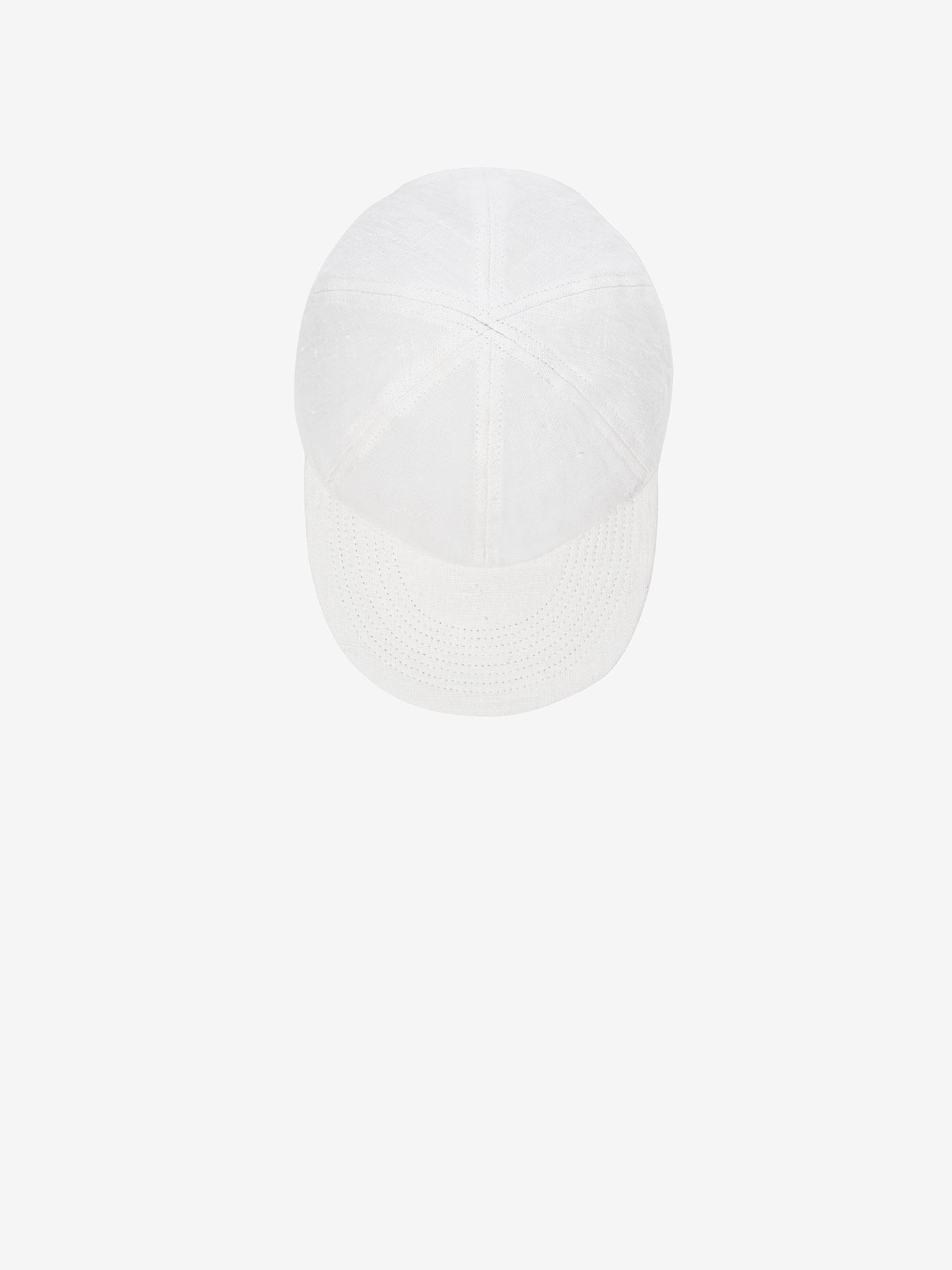 Cap in White Textured Linen