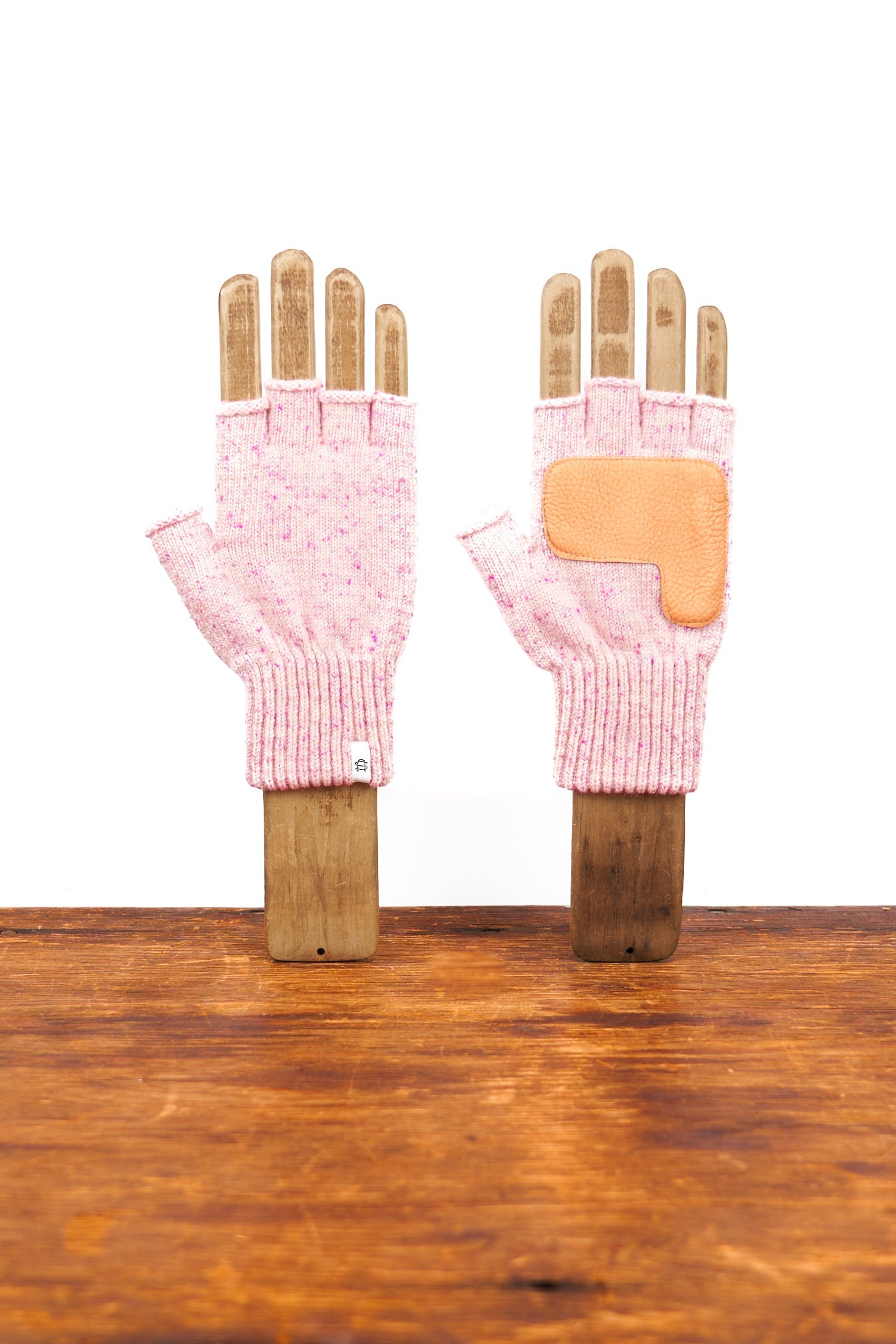 Cherry Blossom Tweed W/ Natural Deer Fingerless Gloves