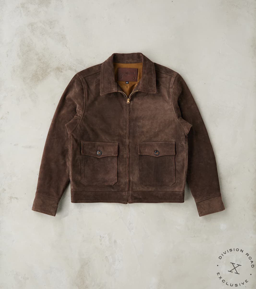 Alcorn Leather Jacket - Italian Calf Suede - Chocolate