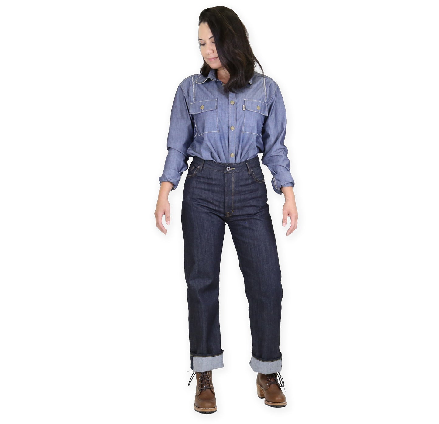 Drifter Indigo Stretch Medium High Waist Straight Leg