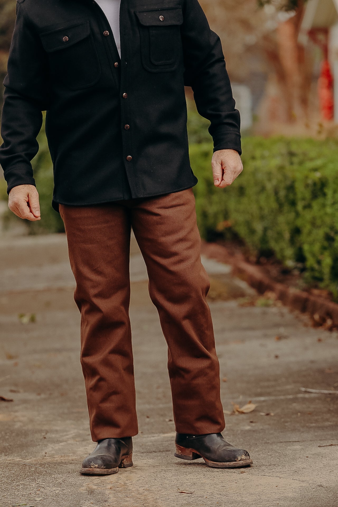 Wilkes Western Cut -15oz Dark Brown Denim