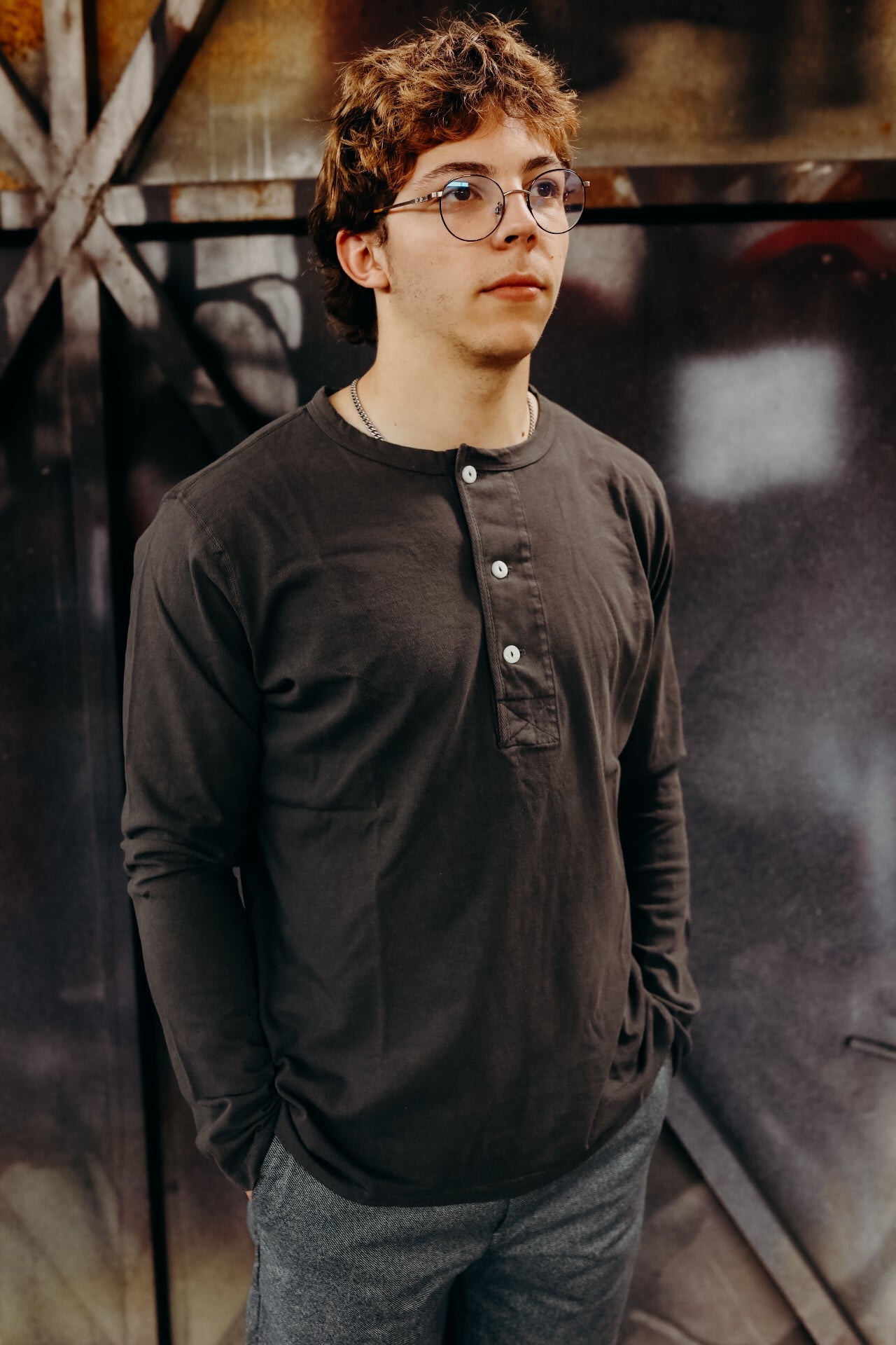 9oz Henley- Midnight