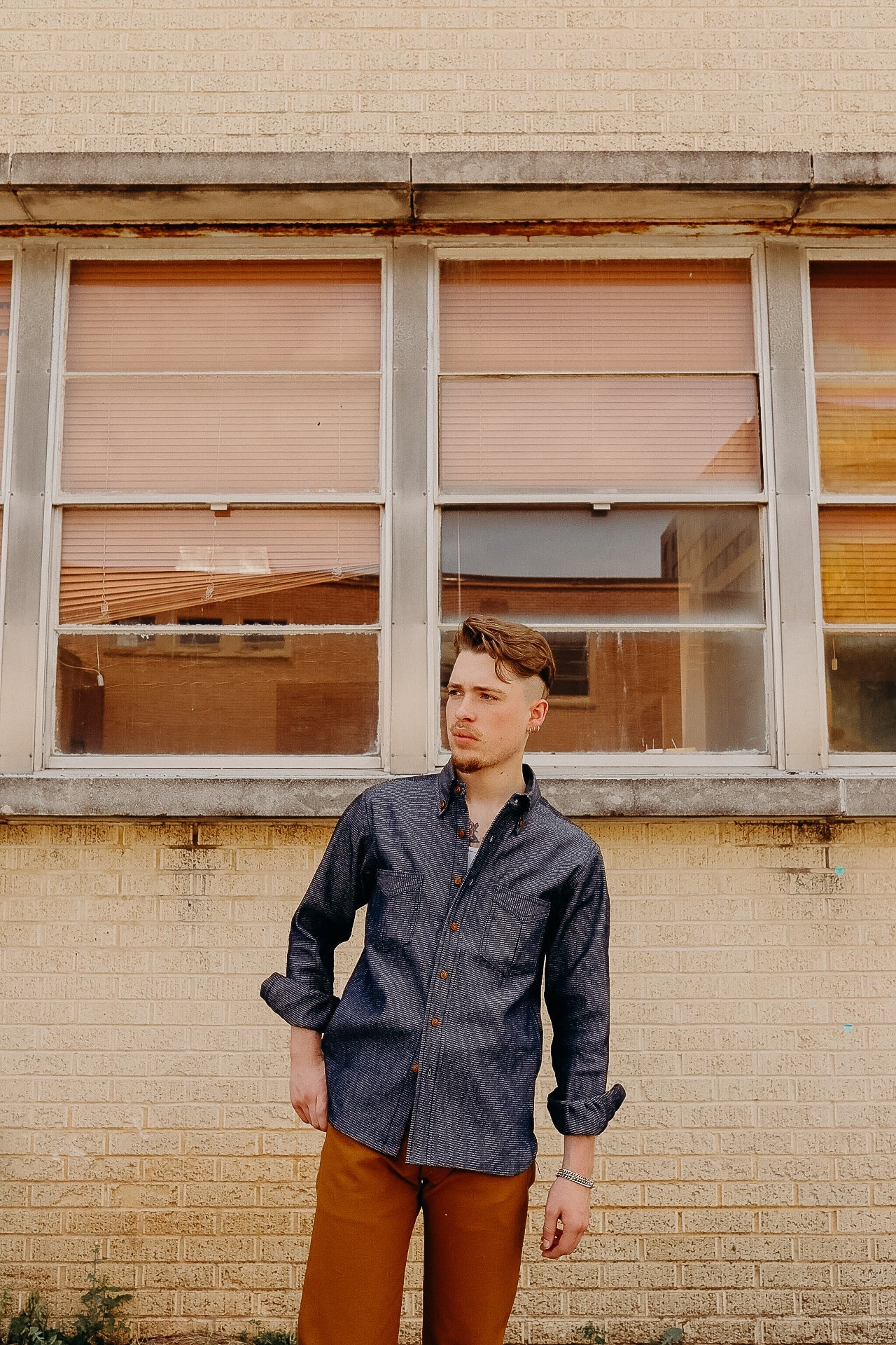 Berkeley Shirt l/s - Nos Indigo Dobby
