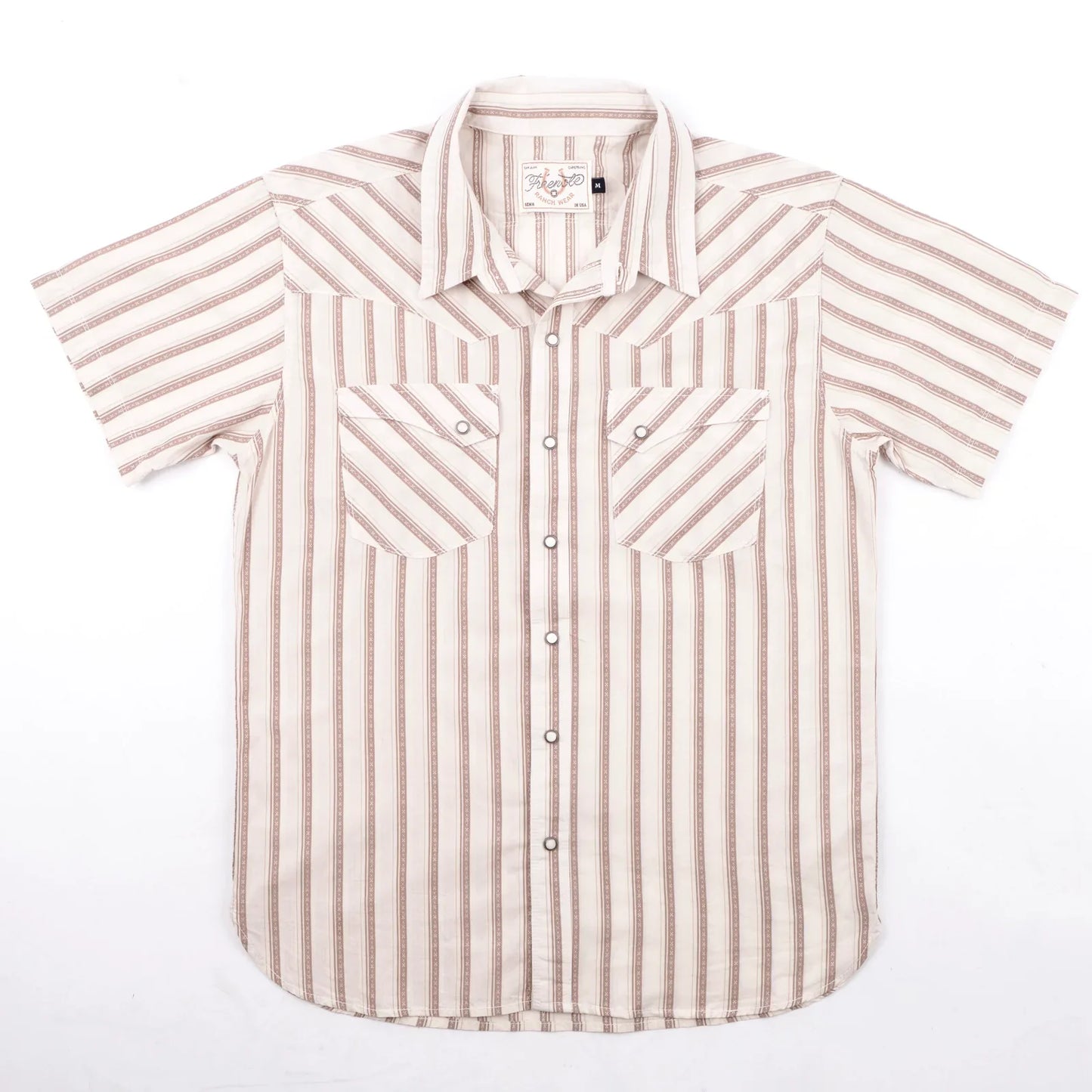 Calico S/S Shirt | Brown Stripe | Freenote Cloth