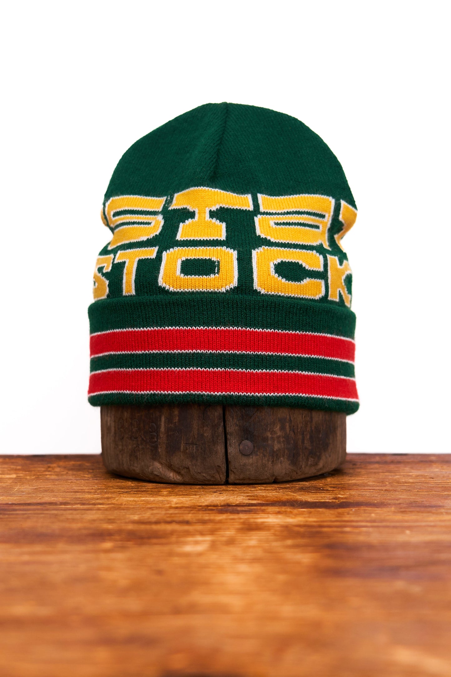 NEW Jacquard Embroidered Beanie - GREEN ACORN