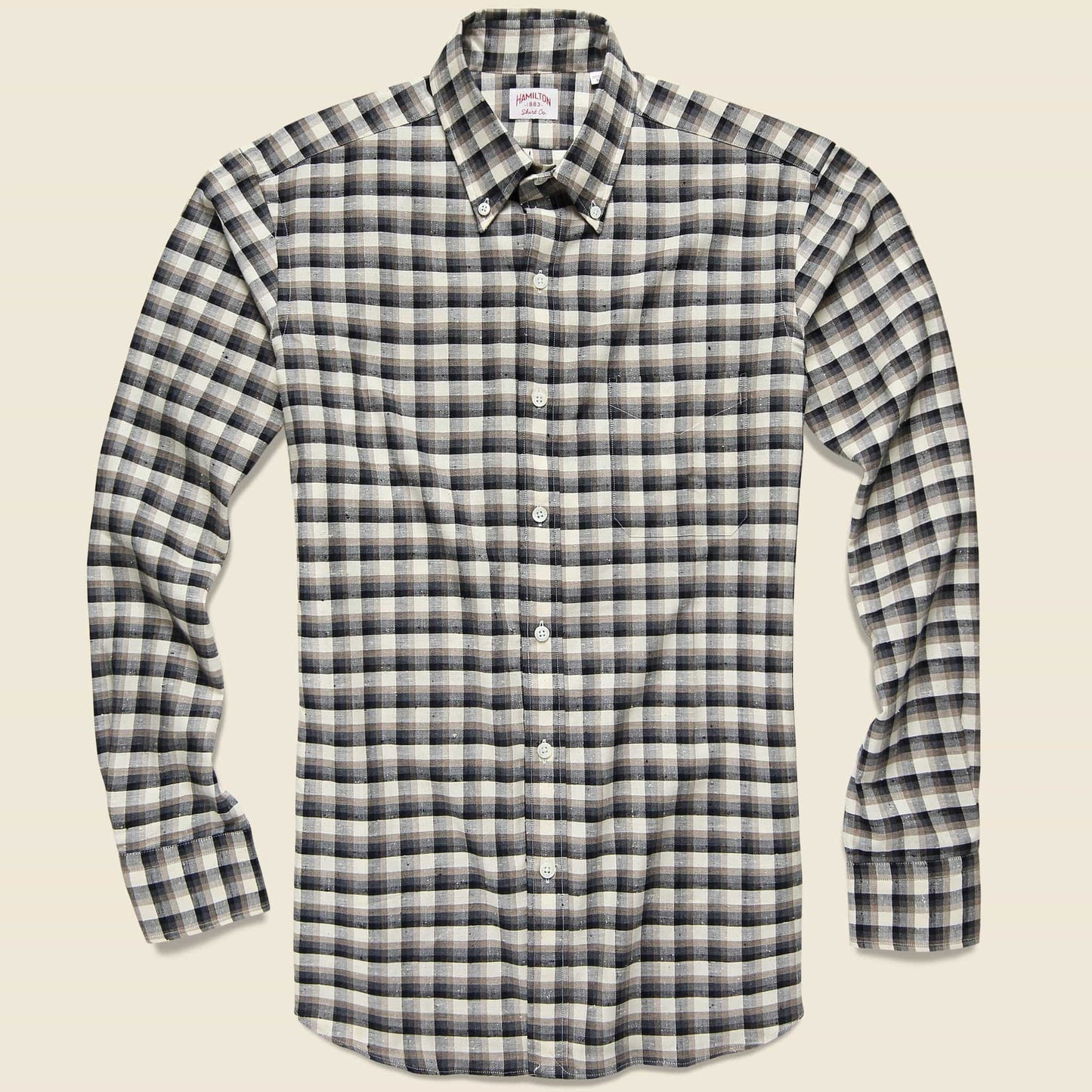 Twill Plaid Shirt - Brown/Cream