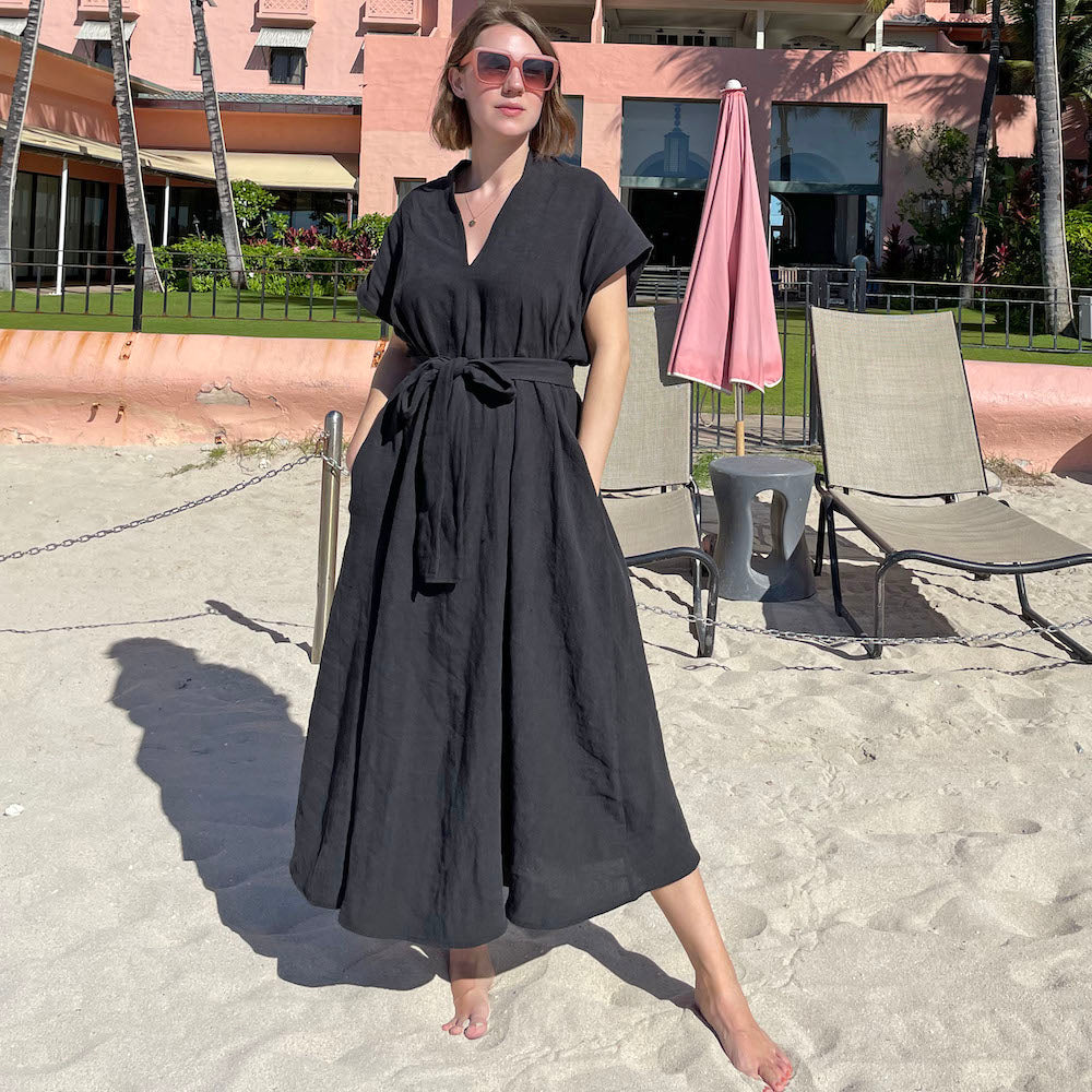 Double V Swing Dress