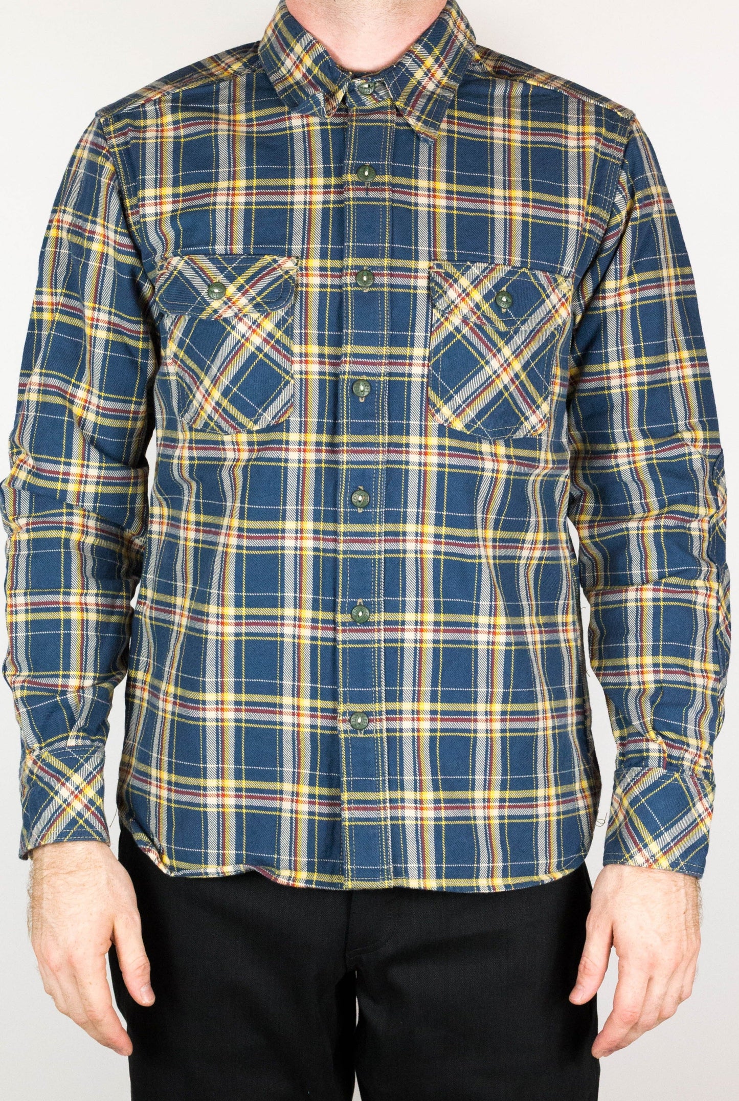 Roy Roger Heavyweight Tartan Twill Work Shirt with LF Buttons