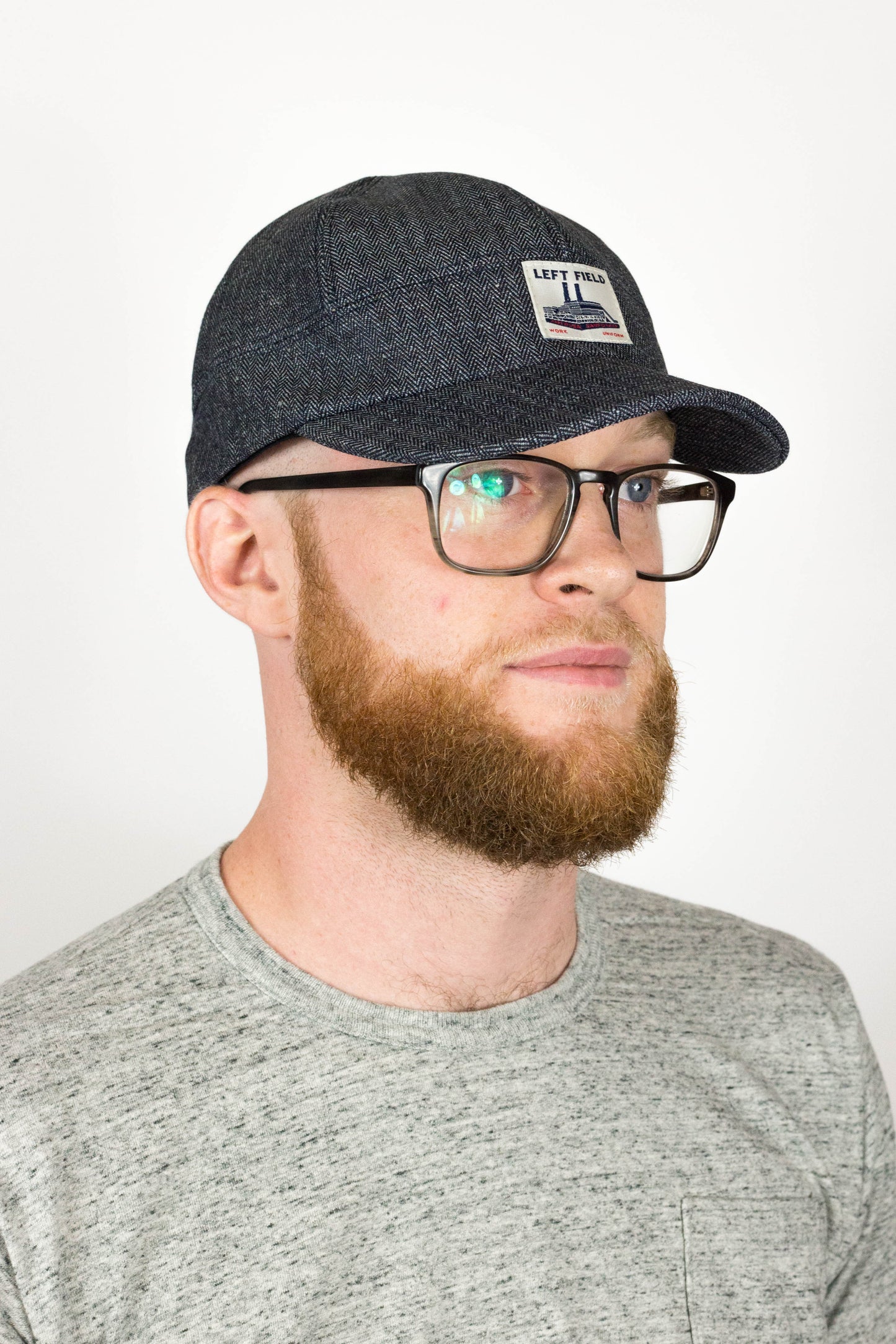 Indigo Herringbone Engineer cap