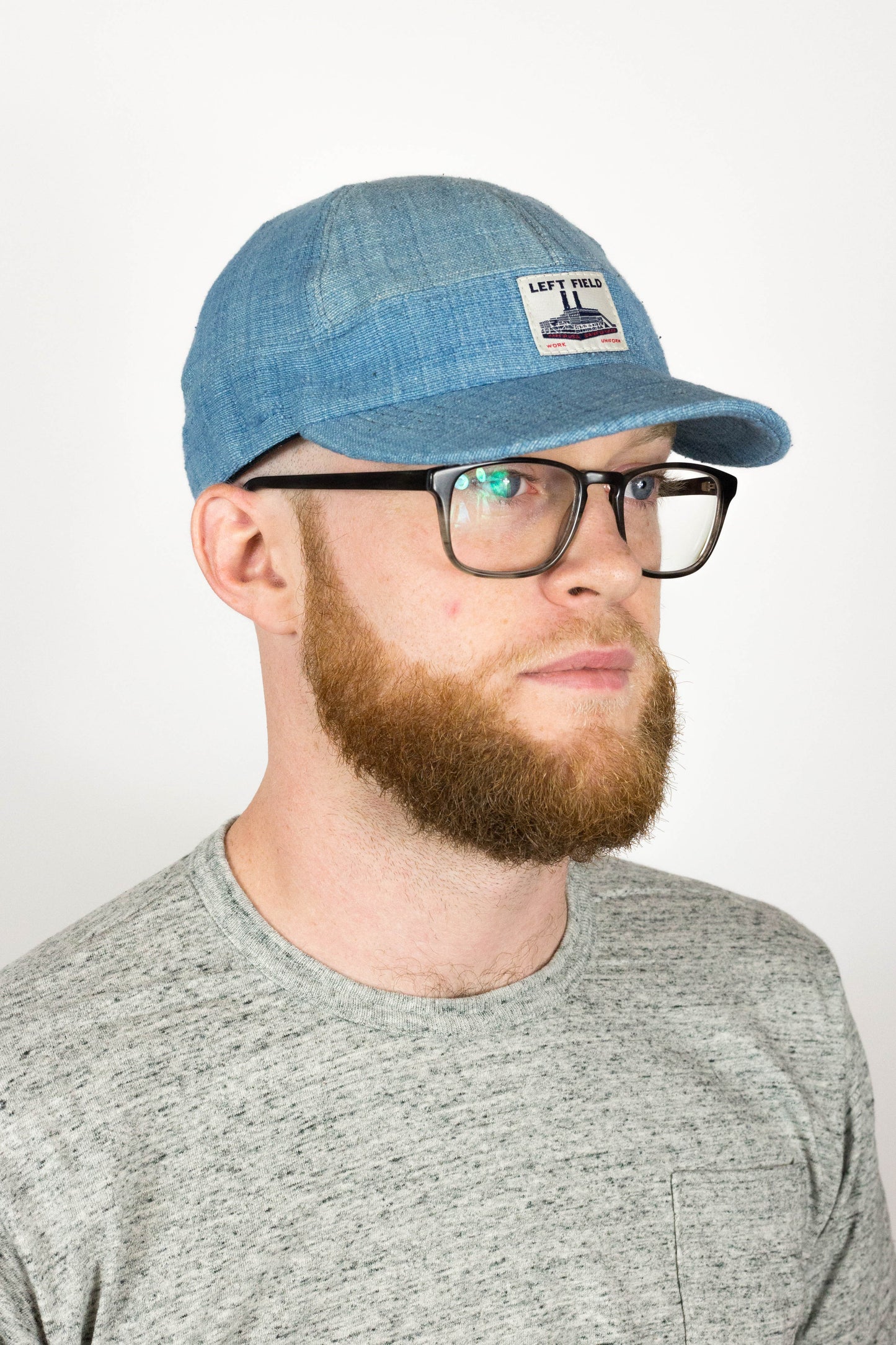 Natural Indigo hand loomed Engineer cap
