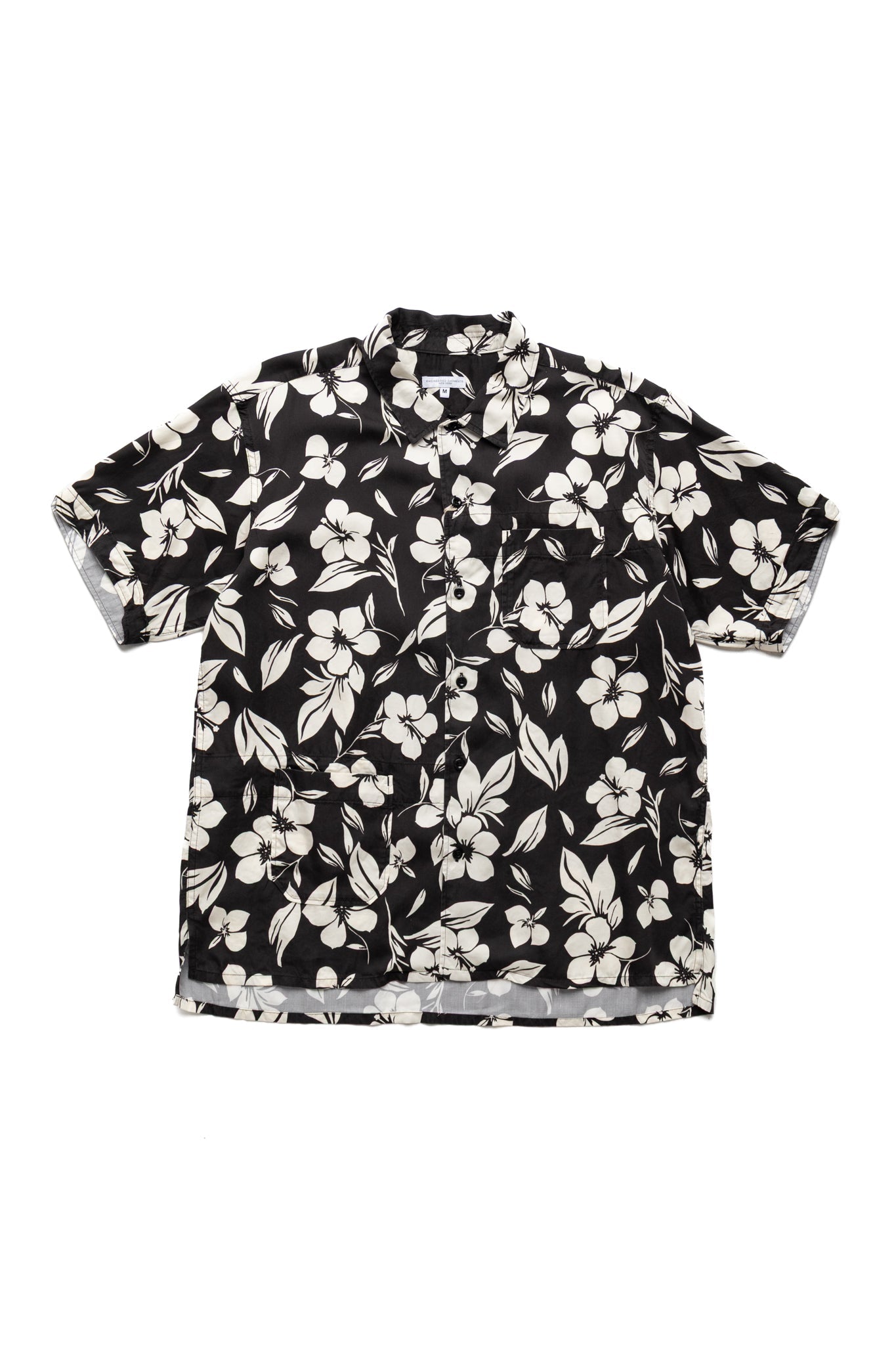 Camp Shirt Tencel Floral Print - Black / Natural