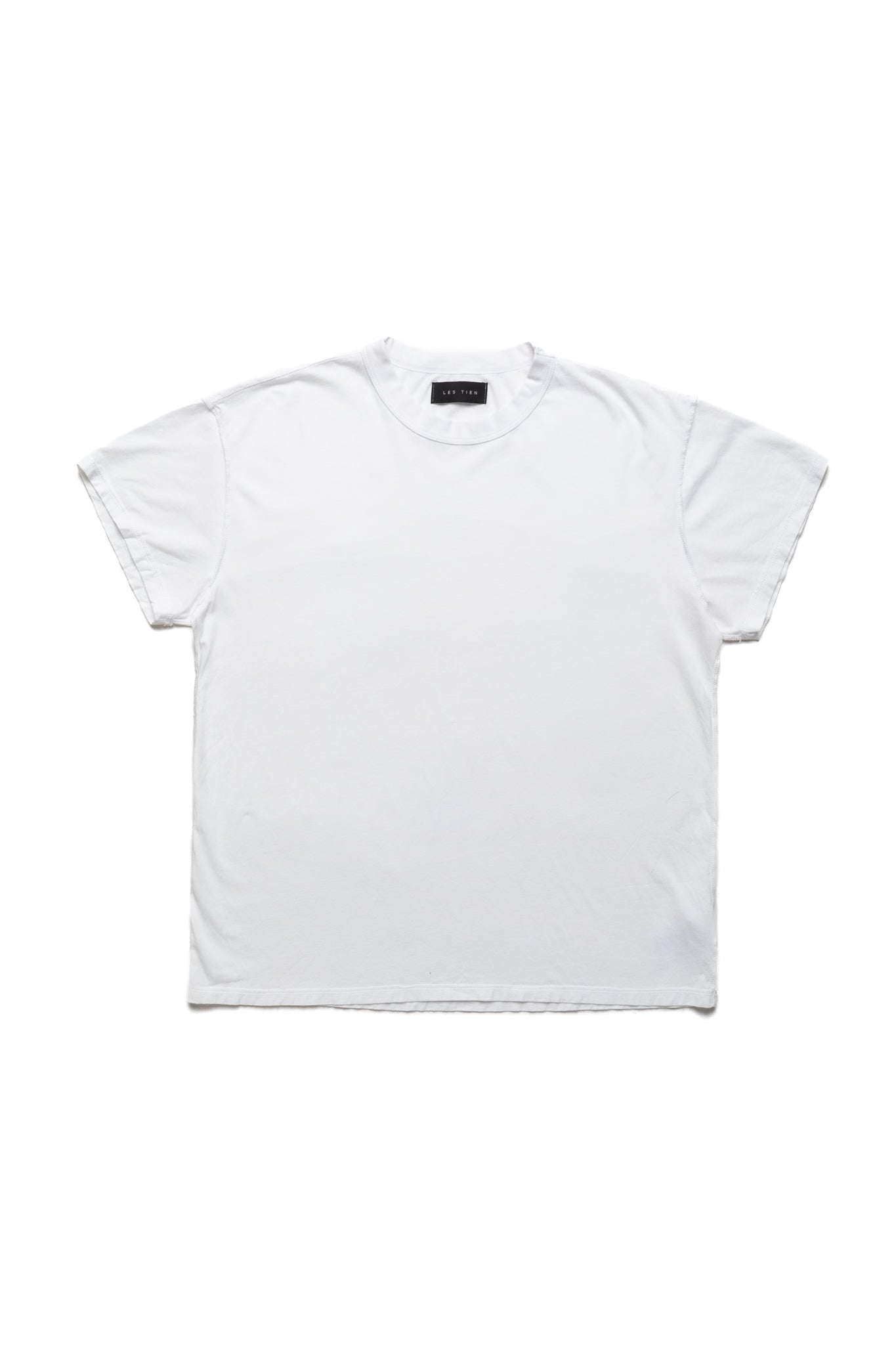 Lightweight Binded Neck Inside Out Tee - White