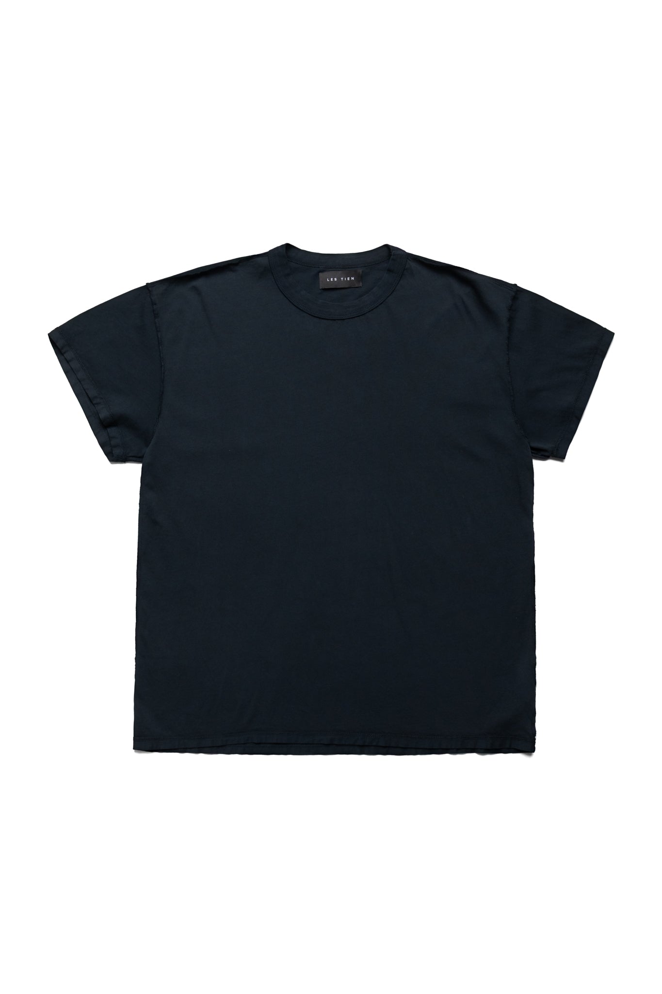 Lightweight Binded Neck Inside Out Tee - Faded Black