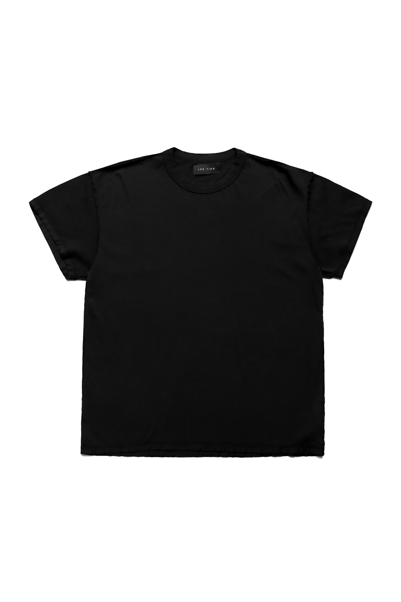 Lightweight Binded Neck Inside Out Tee - Jet Black