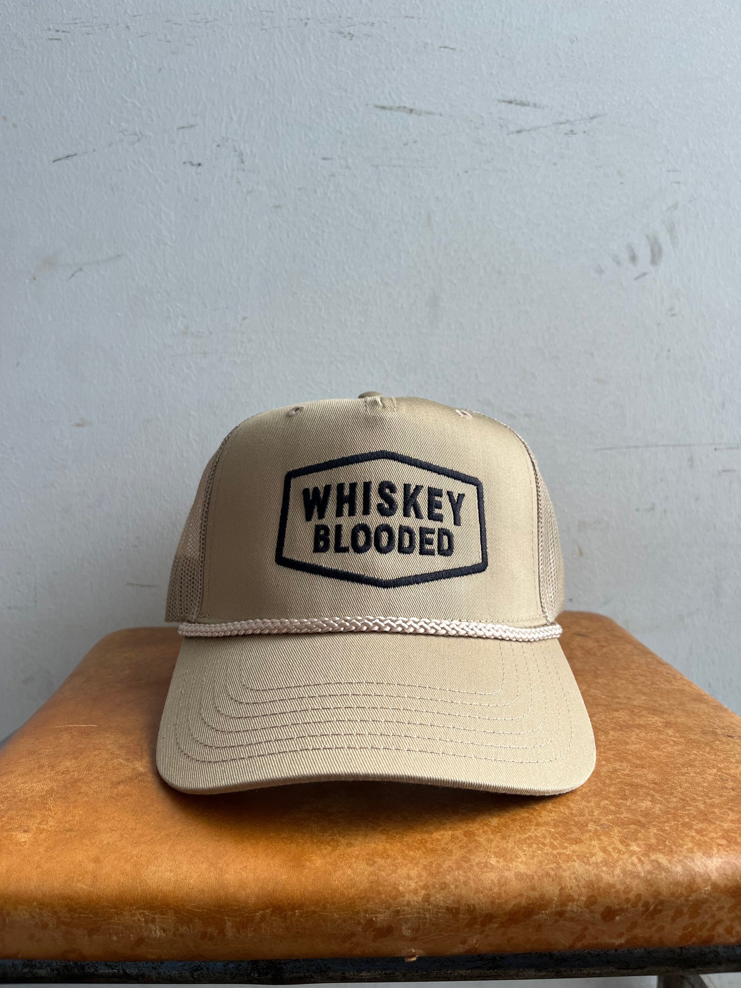 Embroidered Trucker Hat | Whiskey Blooded Patch | Manready Mercantile