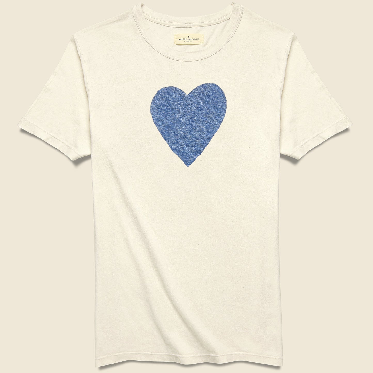 Heart Tee - Vintage White/Blue