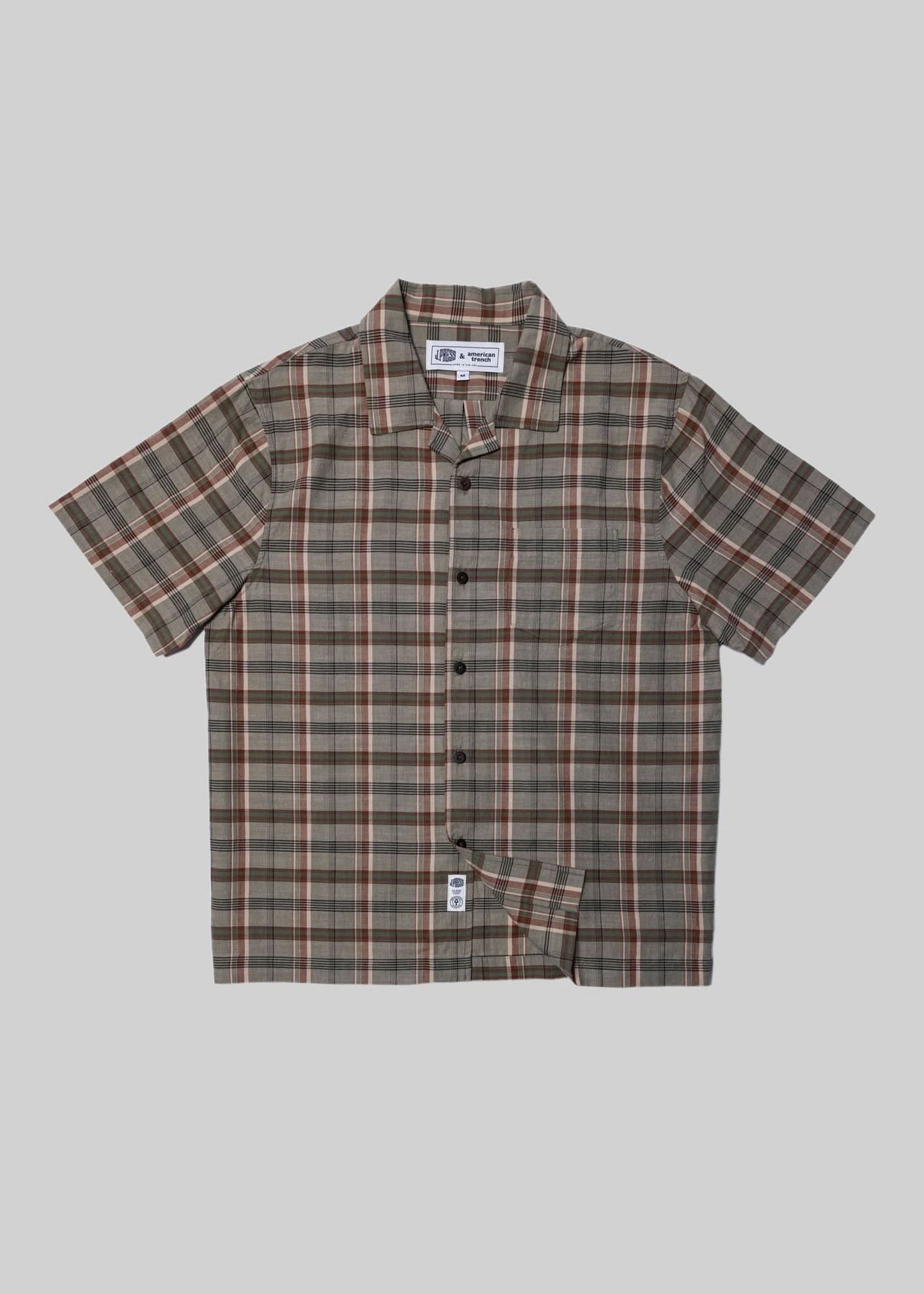 J. Press x American Trench Madras Camp Collar