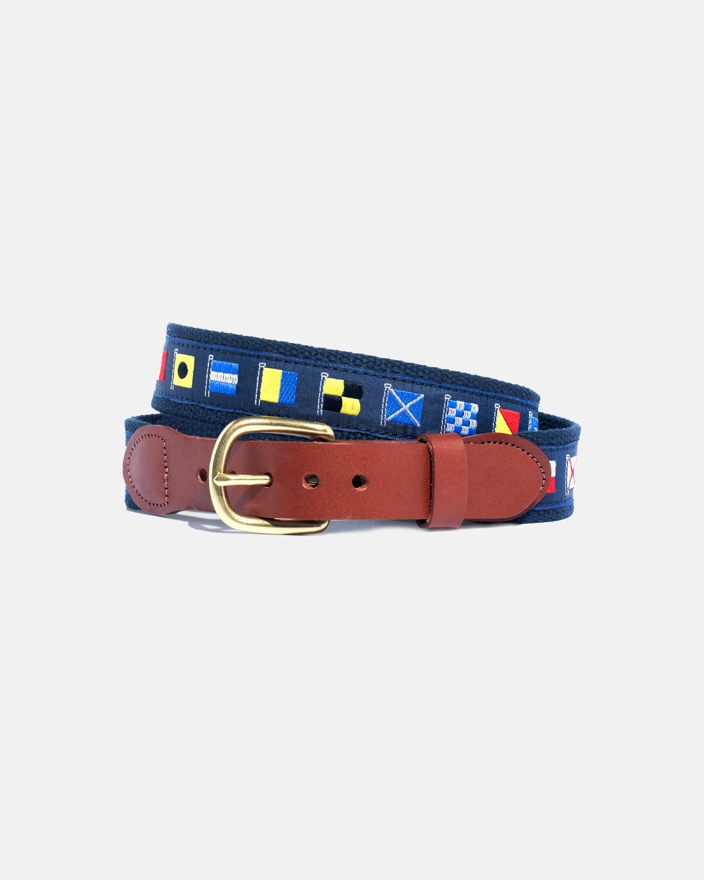 Made-in-USA Signal Flag Motif Belt