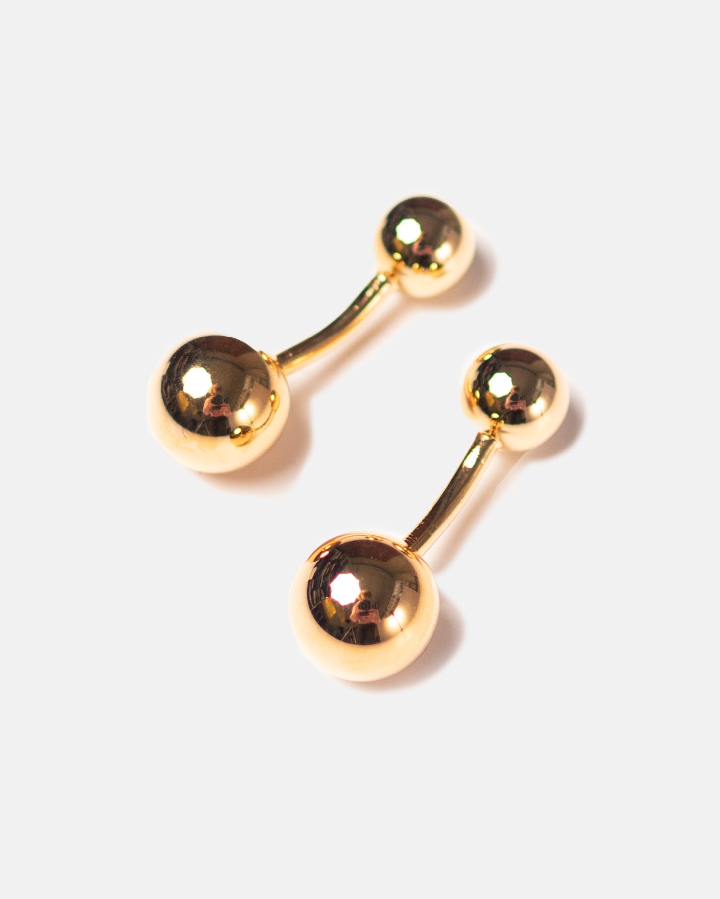 Made-in-USA Gold Finish Double Ball Cufflinks