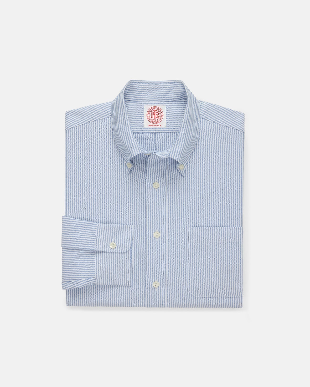 Made-in-USA Blue University Stripe Oxford Cloth Shirt - Classic Fit