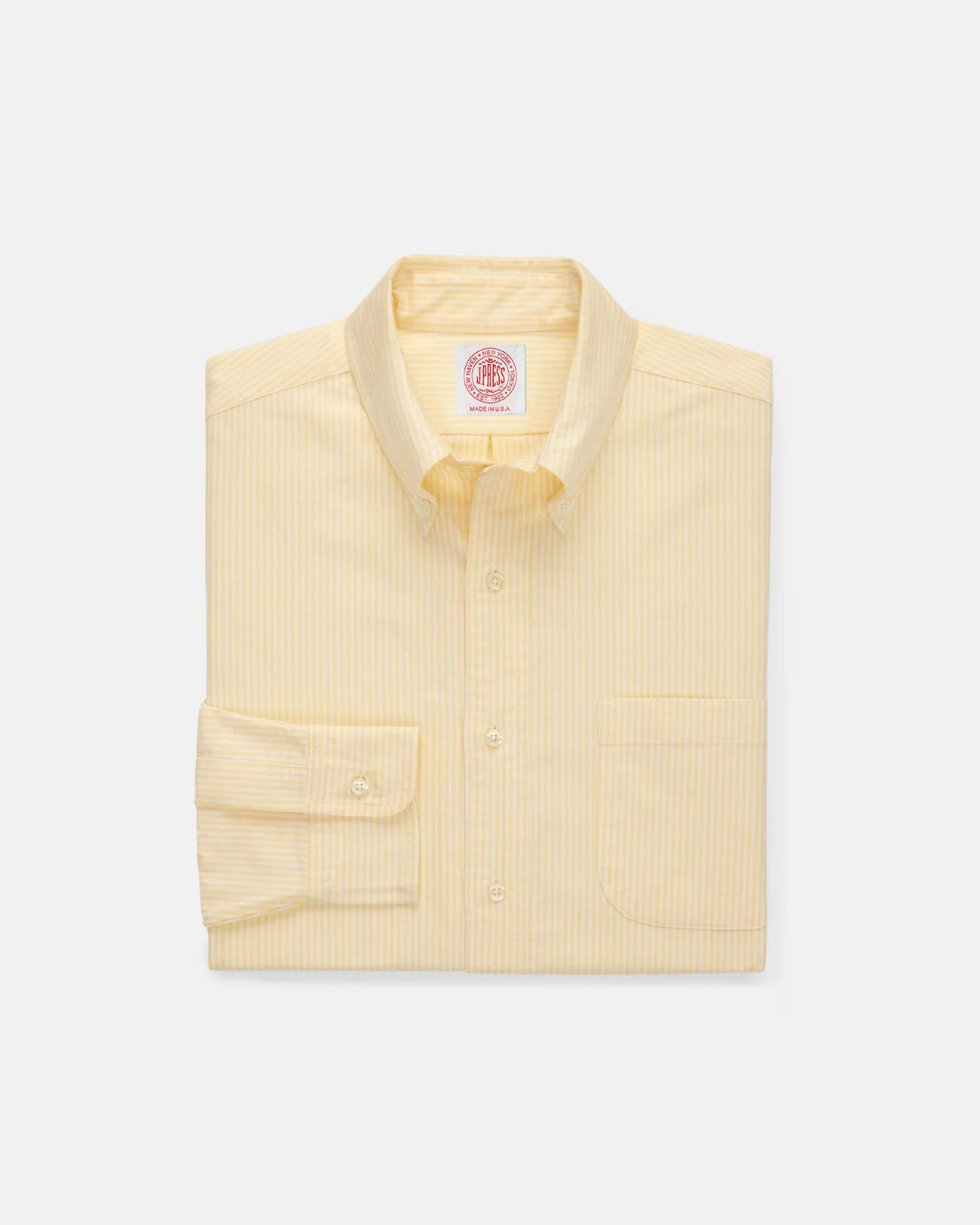 Made-in-USA Yellow University Stripe Oxford Cloth Shirt - Classic Fit