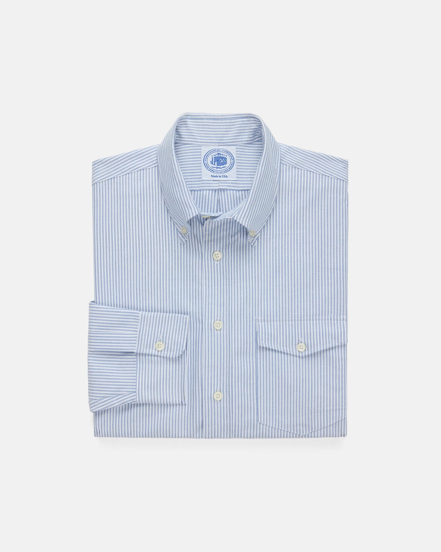 BLUE UNIVERSITY STRIPE OXFORD SHIRT - FLAP POCKET