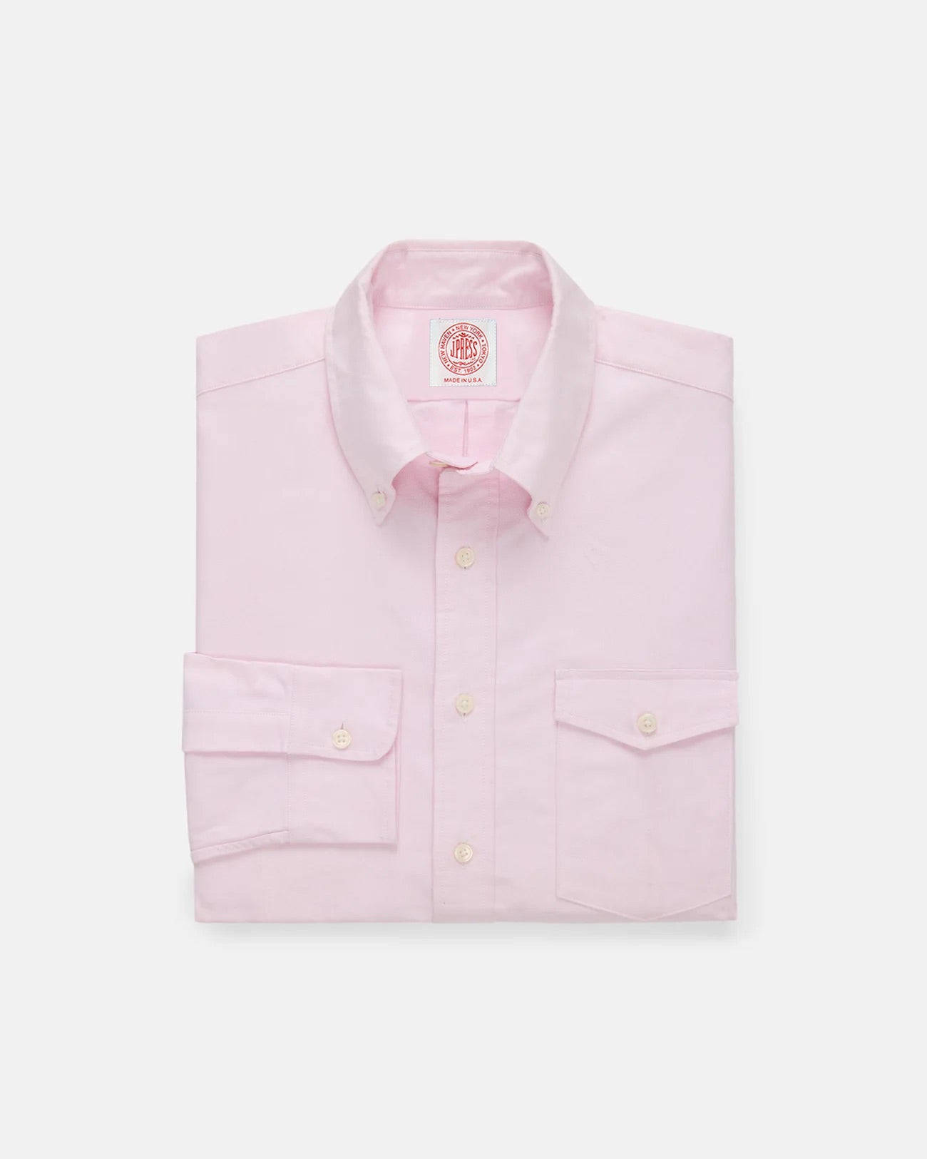 Made-in-USA Flap Pocket Pink Oxford Cloth Button Down Shirt - Classic Fit