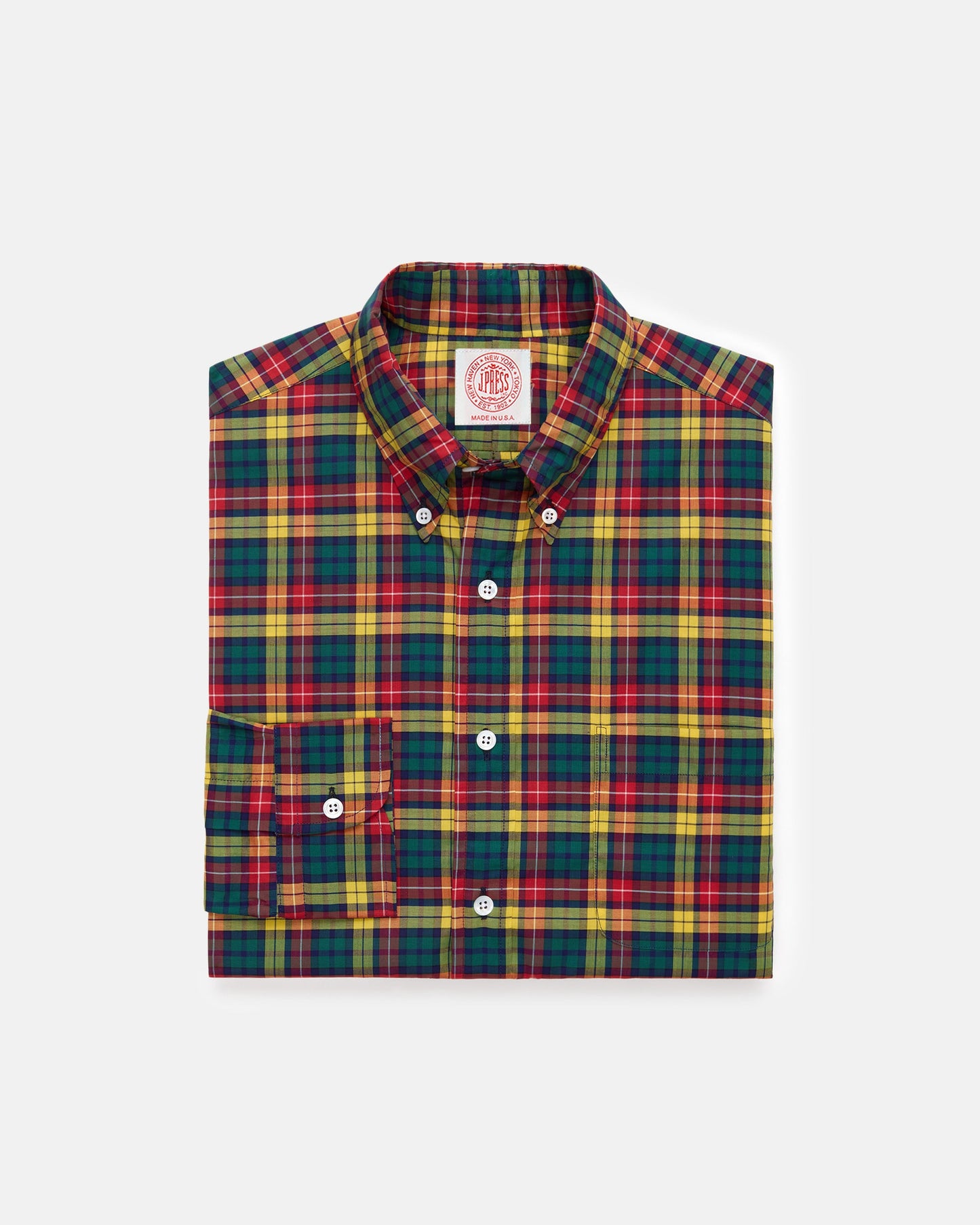 Made-in-USA Thomas Mason Buchanan Tartan Broadcloth Sport Shirt - Classic Fit