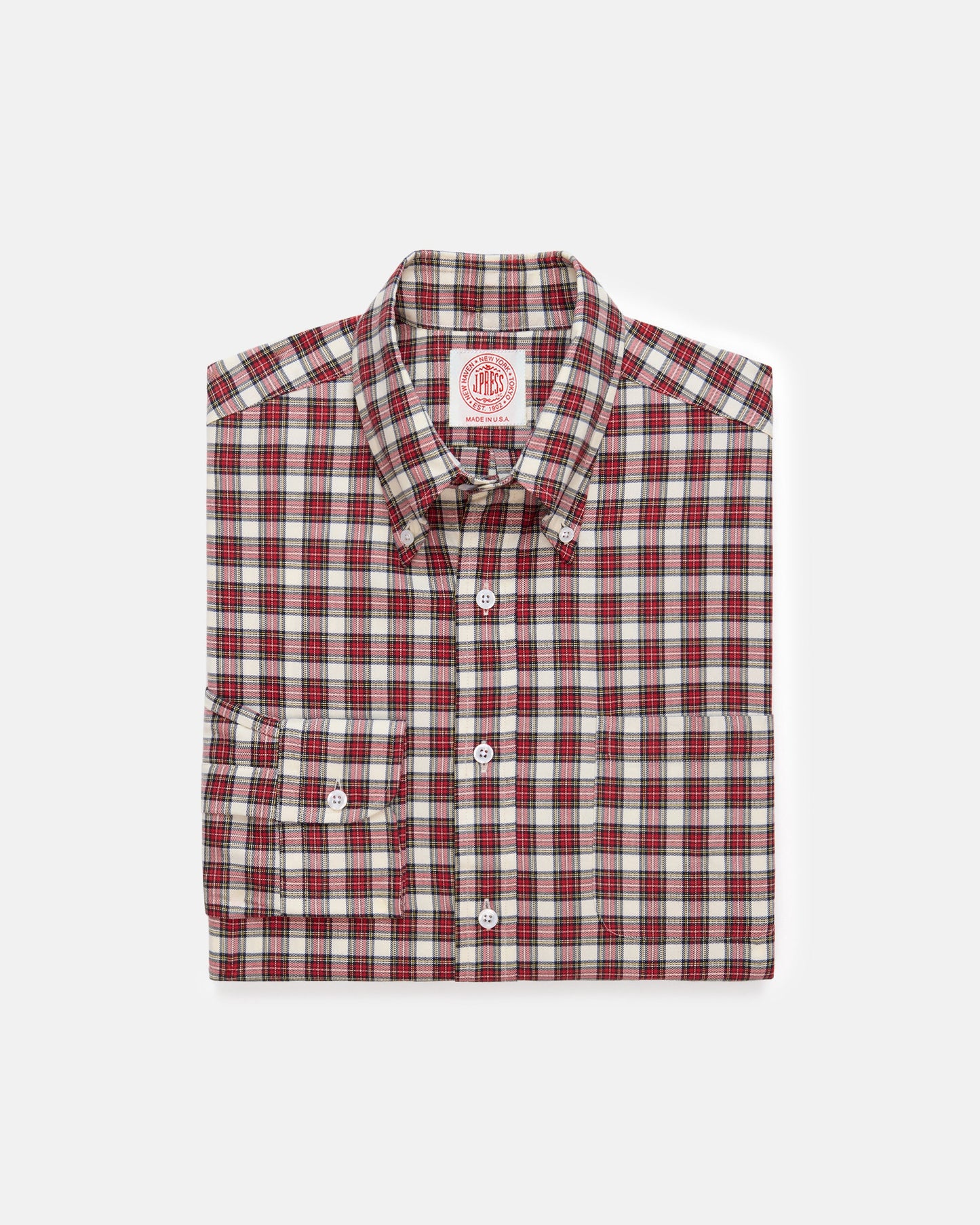 Made-in-USA Dress Stewart Tartan Flannel Sport Shirt - Classic Fit