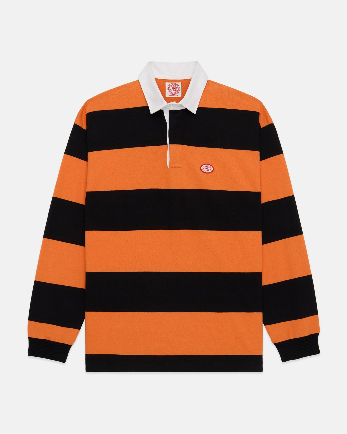 Made-in-USA Orange Guard Stripe J. Press Seal Cotton Rugby