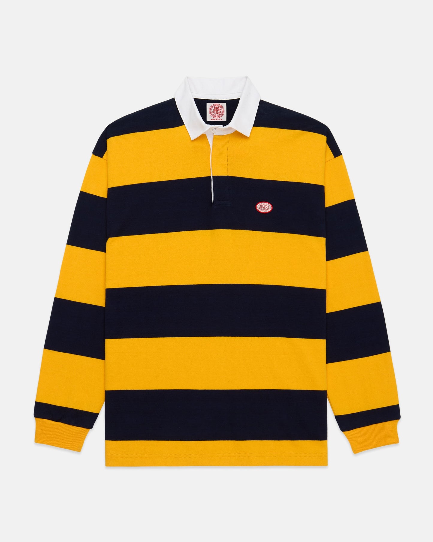 Made-in-USA Yellow Guard Stripe J. Press Seal Cotton Rugby