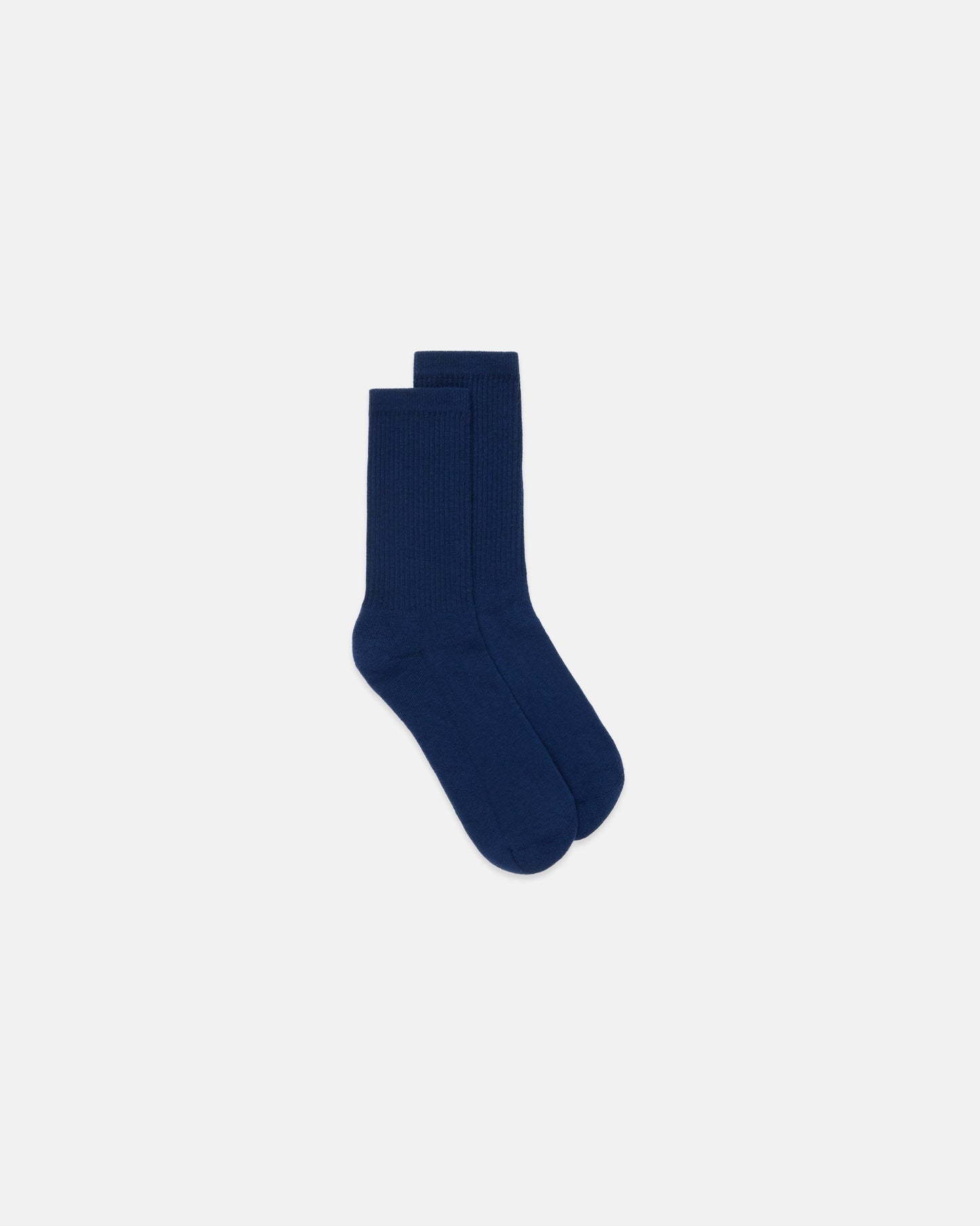Made-in-USA Solid Navy Cotton Crew Socks