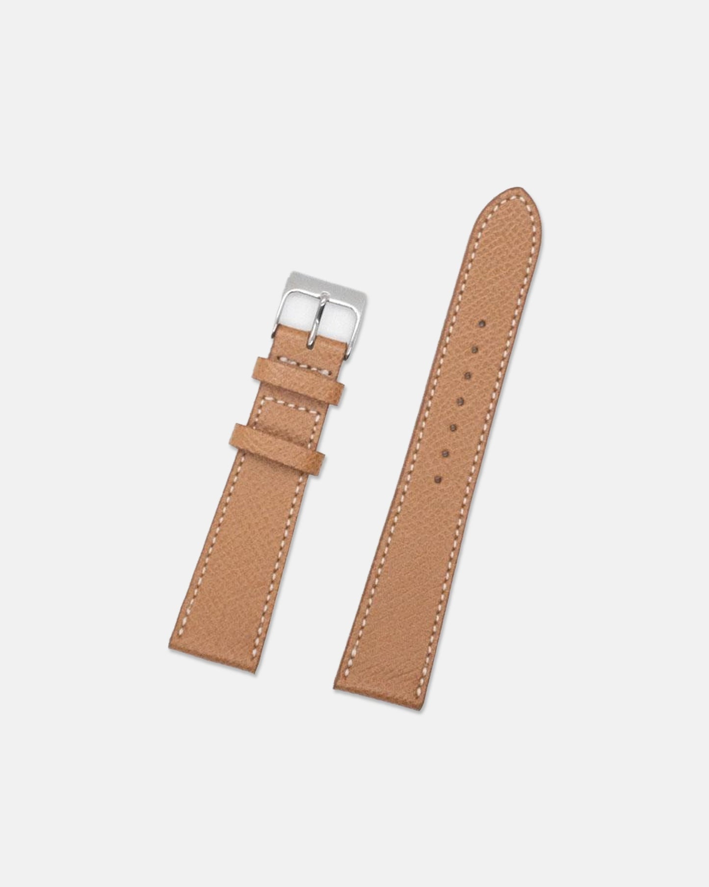 Made-in-USA Cognac Textured Calfskin Watch Strap