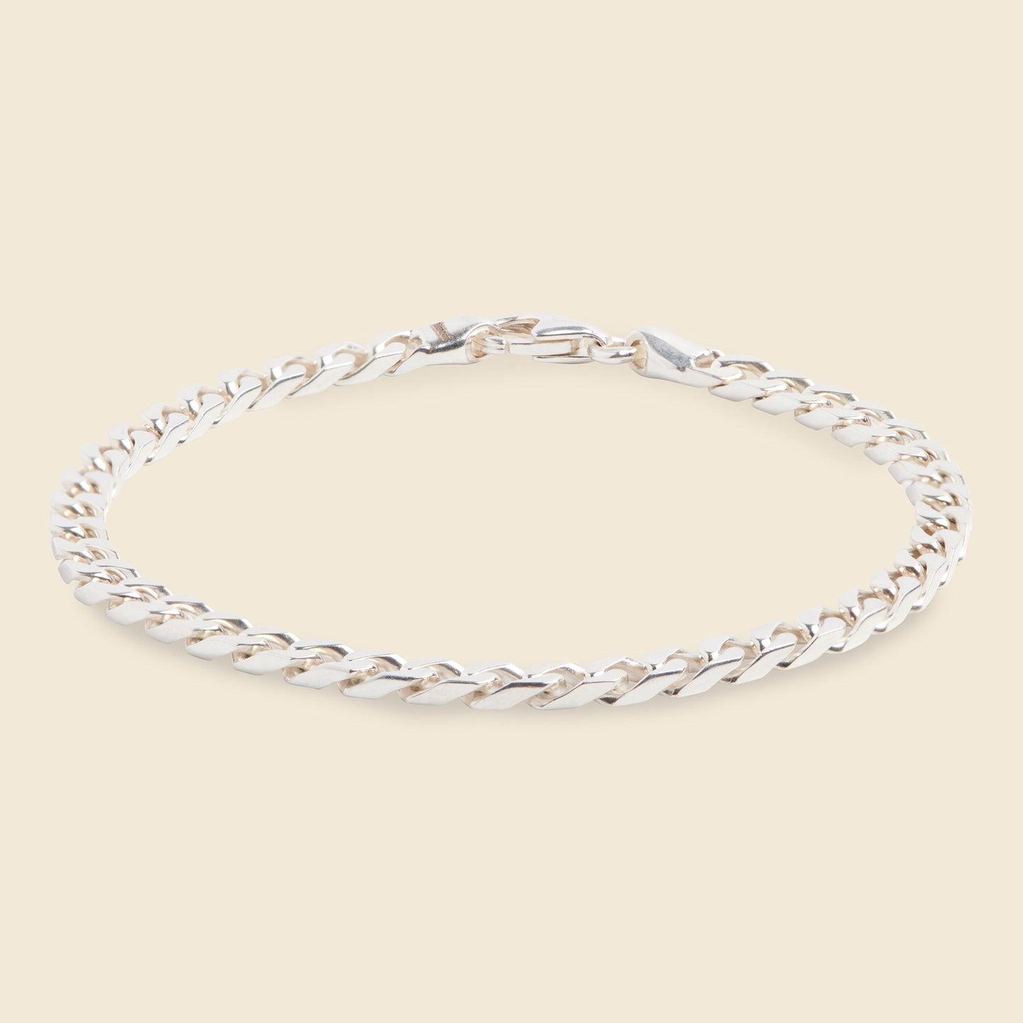 4mm Cuban Chain Bracelet - Silver