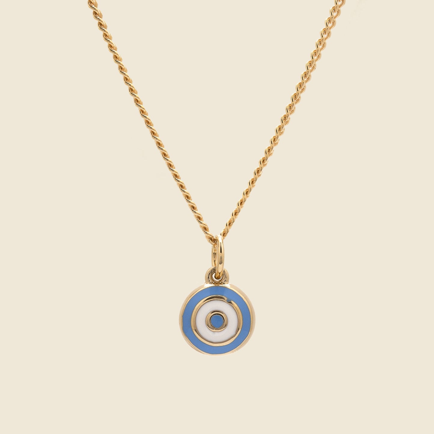 Ojos Pendant - Gold Vermeil/Sky Blue Enamel