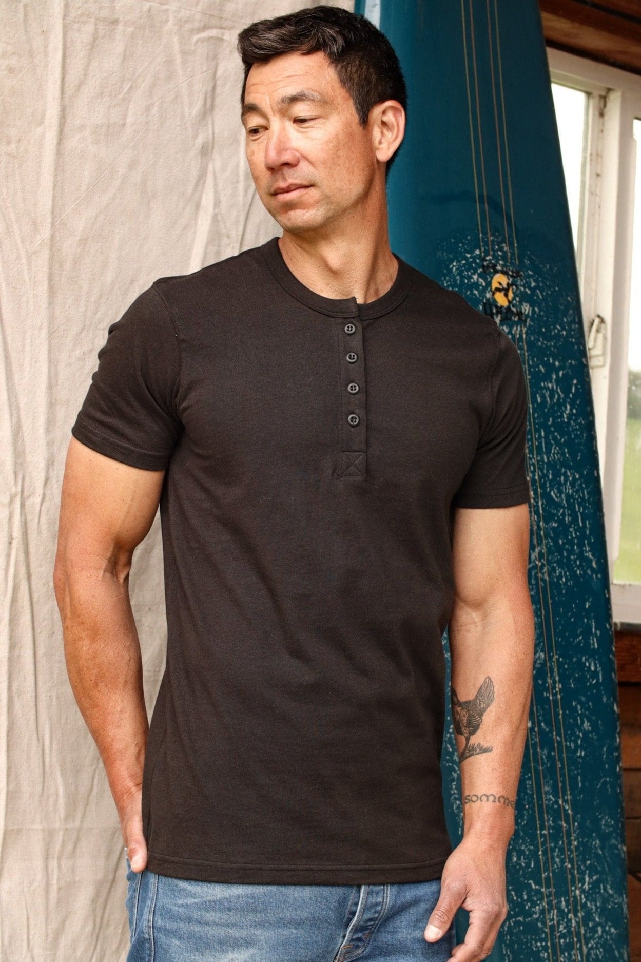 Reyes Henley | Heavyweight 8oz 100% Cotton