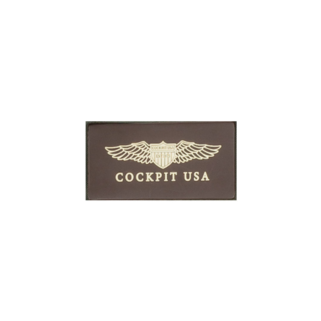 Cockpit USA Leather Name Tag patch in Black or Brown - PA COCKPIT NAMETAG