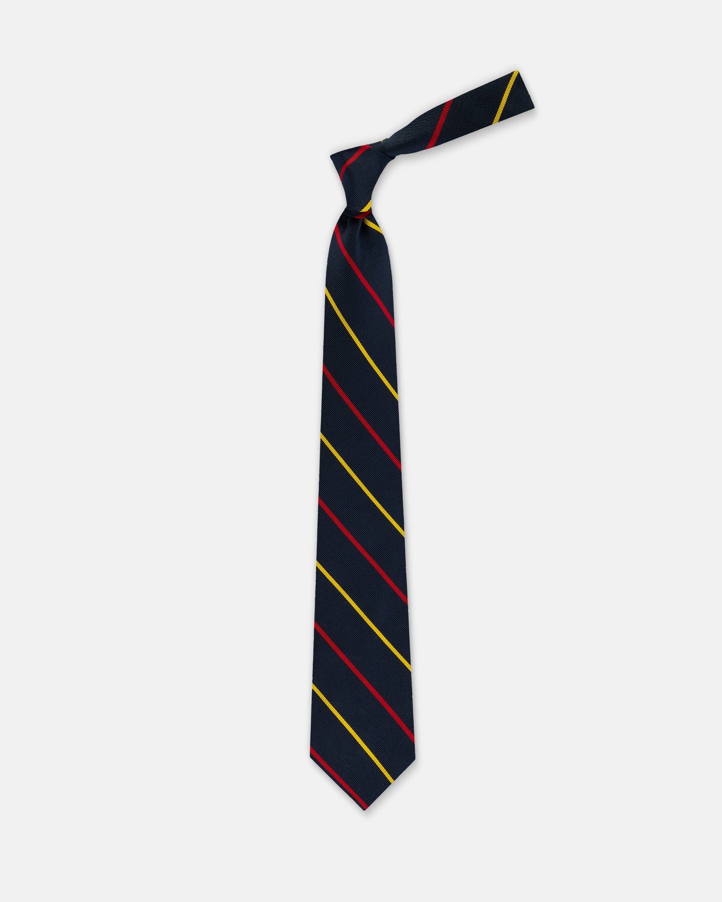 Made-in-USA Navy, Red, & Yellow Stripe Repp Tie