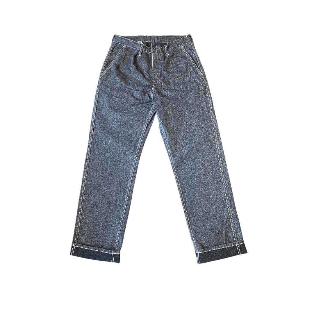 Japanese Salt and Pepper twill Wide leg single pleat 40's work trouser