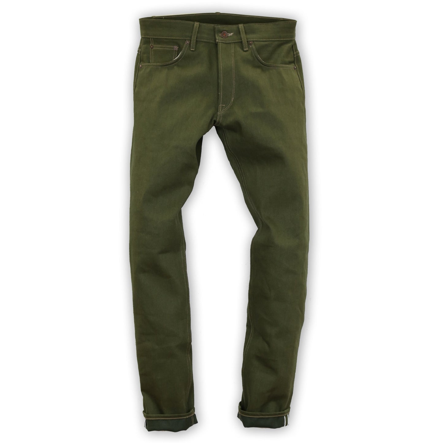 Spikes X060 Taper Leg 13.5 Oz Japanese Olive Warp Green Weft