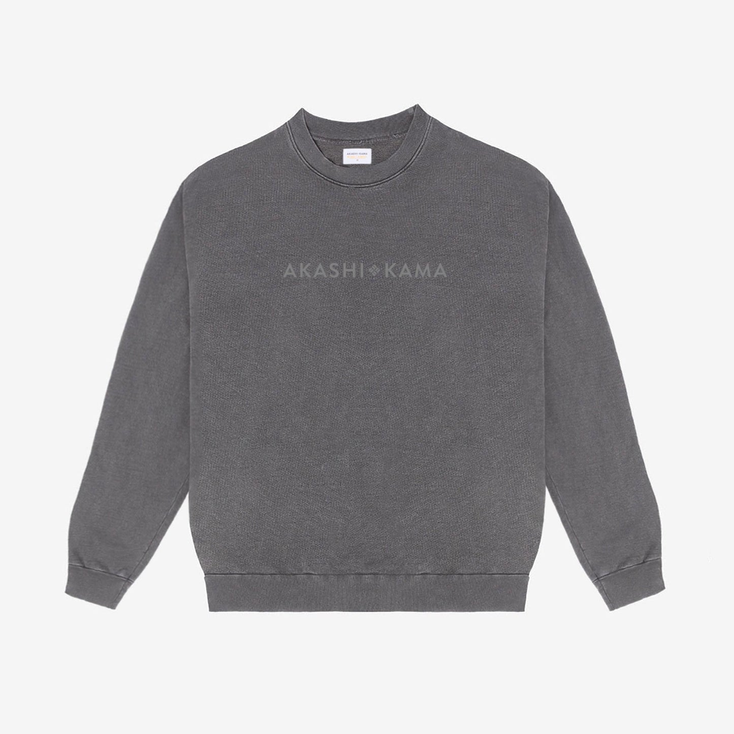 Stamped Crewneck - Charcoal Mineral Wash