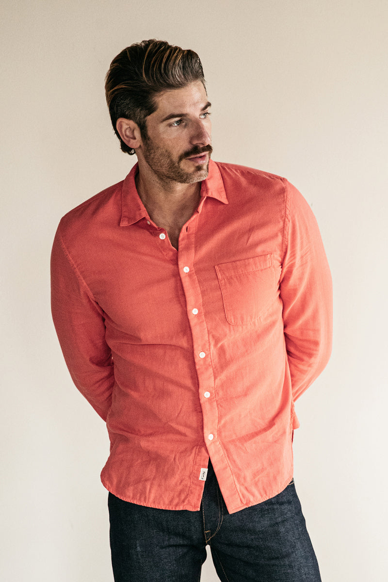 The Ripper Double Gauze Organic Cotton Shirt - Coral