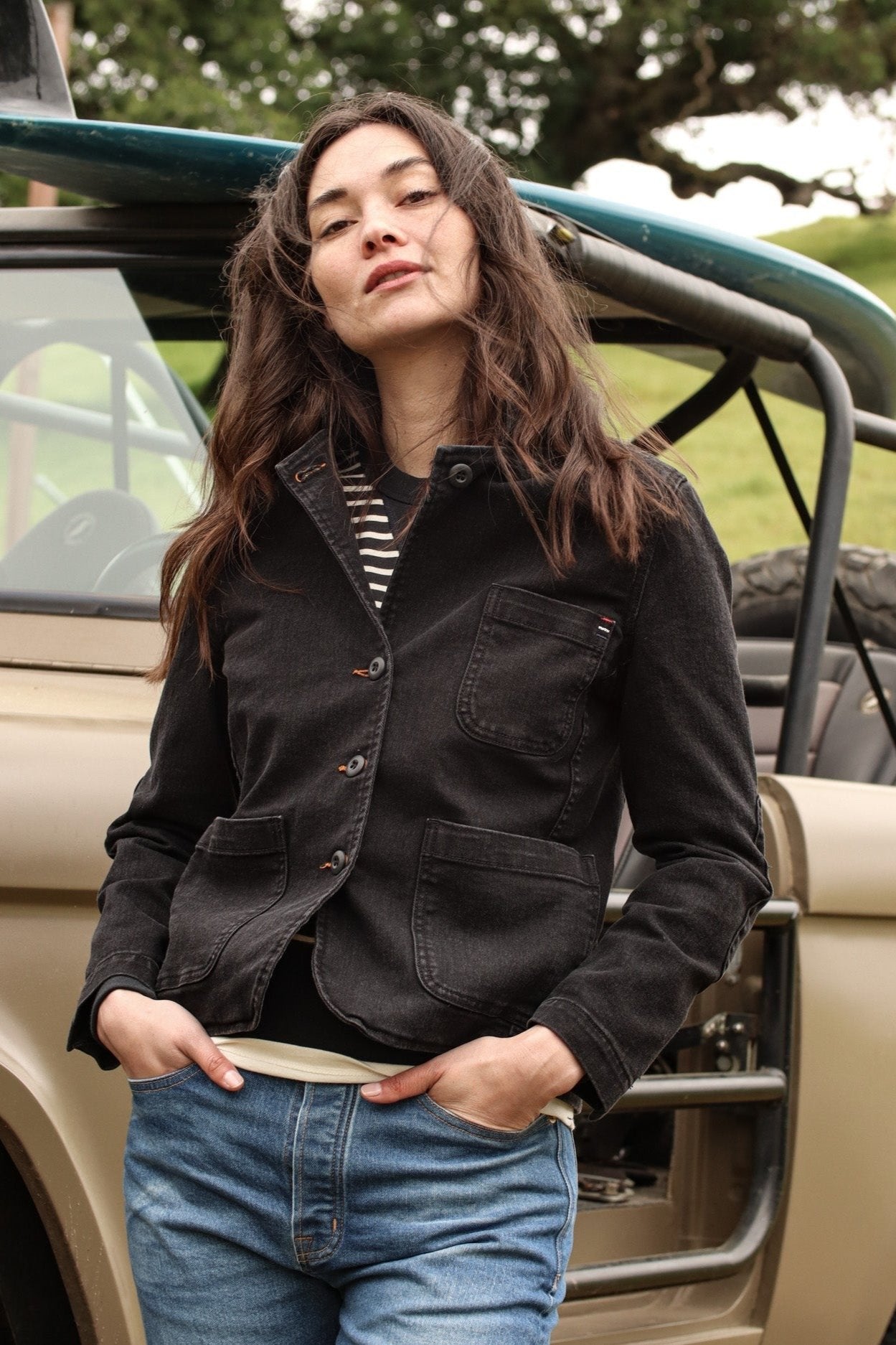 Scout Blazer | Stretch Cotton Denim Chore Blazer